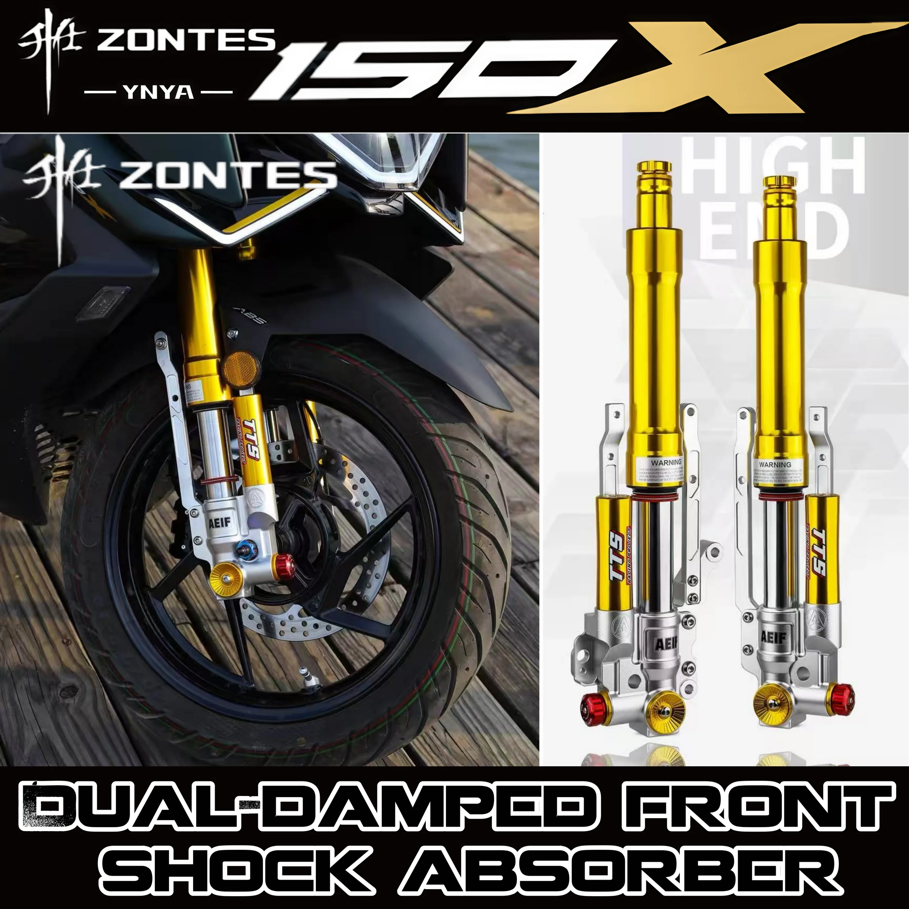 FOR ZONTES 150X TTS Dual Damping Front Suspension Fork with Modifiable Brakes