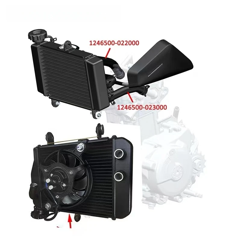 FOR ZONTES 125C Liquid Cooler Main Radiator, Auxiliary Radiator, Auxiliary Water Tank Decorative Cover,Motorcycle Original Parts - Image 2