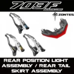 FOR ZONTES 703F rear taillight warning light trim, rear tail skirt interior trim, left and right side cover mesh trim panels