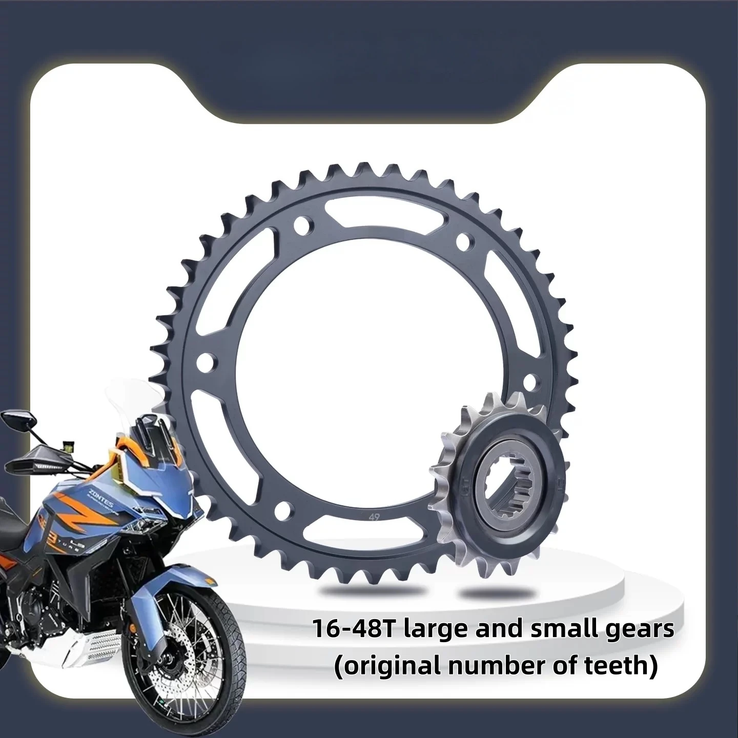 FOR ZONTES 703F- RK Chain & Sprocket Kit, Oversized Front Sprocket, Rear Sprocket, Chain & Sprocket Set High strength - Image 3