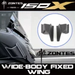 For Zontes 150X — Racing-Style Blacked-Out Front Fairing, Wide-Body Winglet & Air Deflector Modification Kit