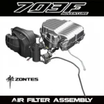 FOR ZONTES 703F air filter assembly: outlet pipe, lower housing, upper housing, left side intake chamber, carbon canister.
