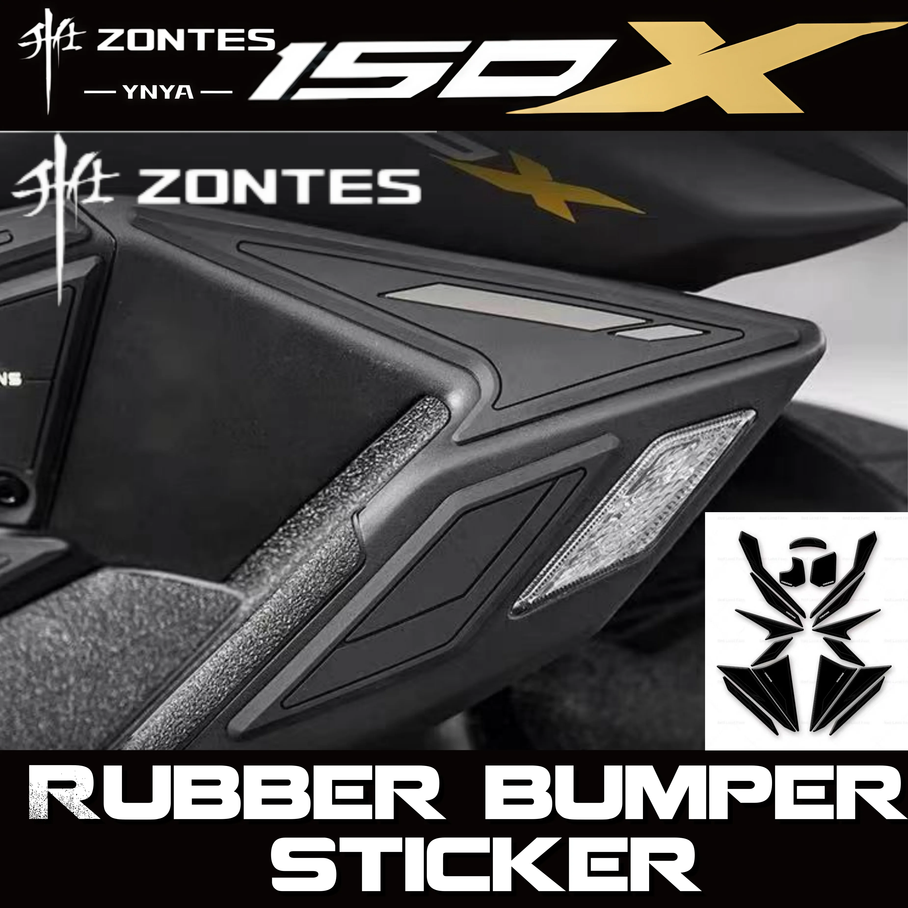 FOR ZONTES 150X Rubber Anti-collision Sticker,Vehicle Exterior Protection Film Accessories,Scratch Protection Modification Parts