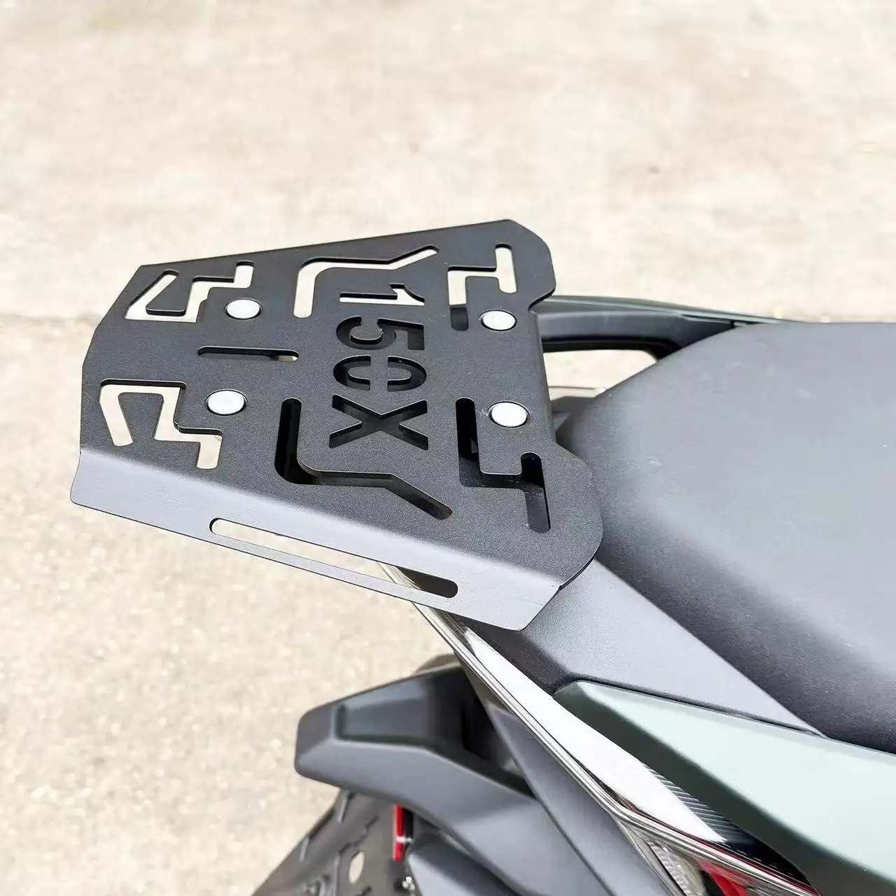 For Zontes 150X — Modified Rear Cargo Rack & Top Case Base Plate (Thickened); Includes ZT150T-X Top Case Mounting Bracket parts - Image 3