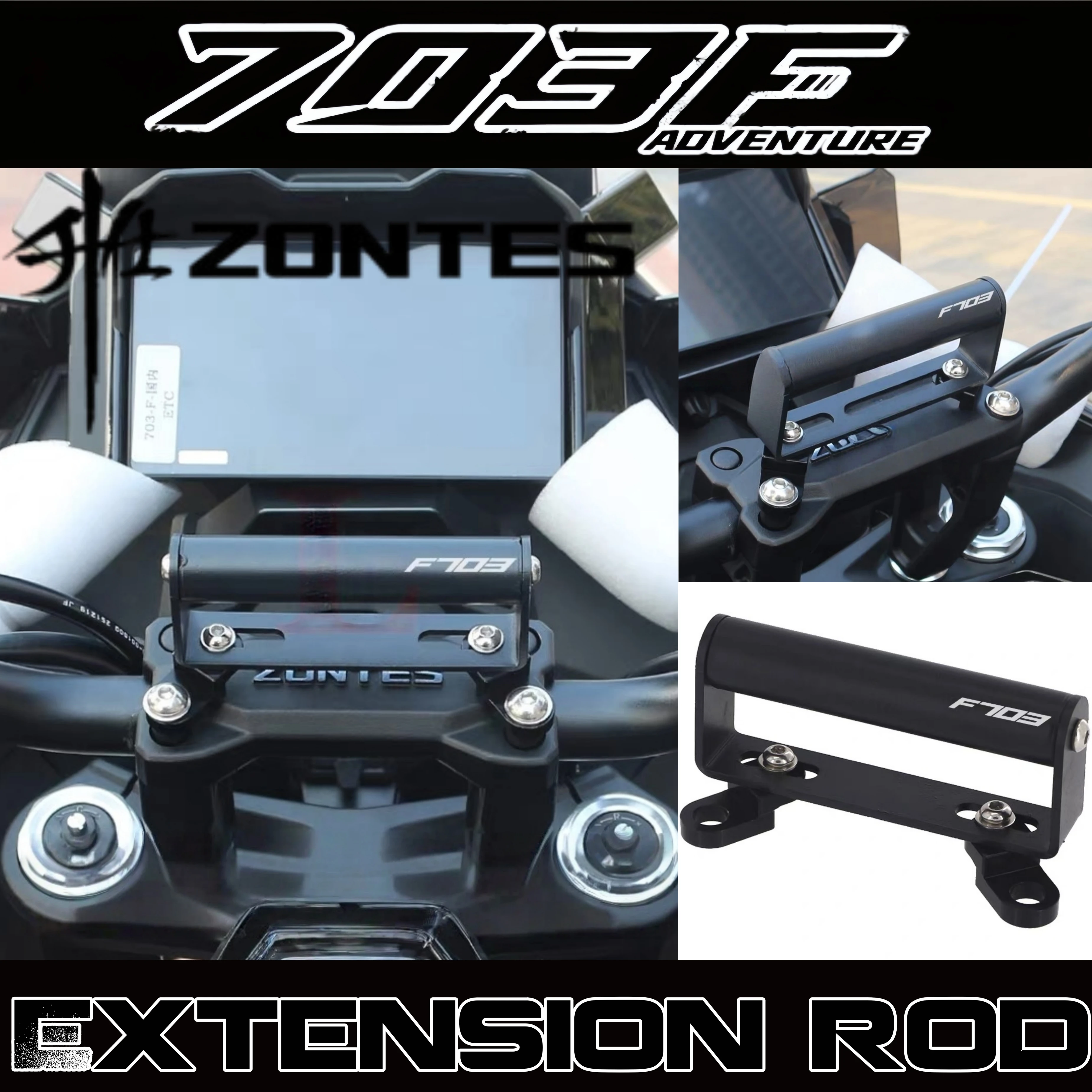 FOR ZONTES 703F Modified Handlebar Multi-functional Extension Rod Navigation Phone Holder