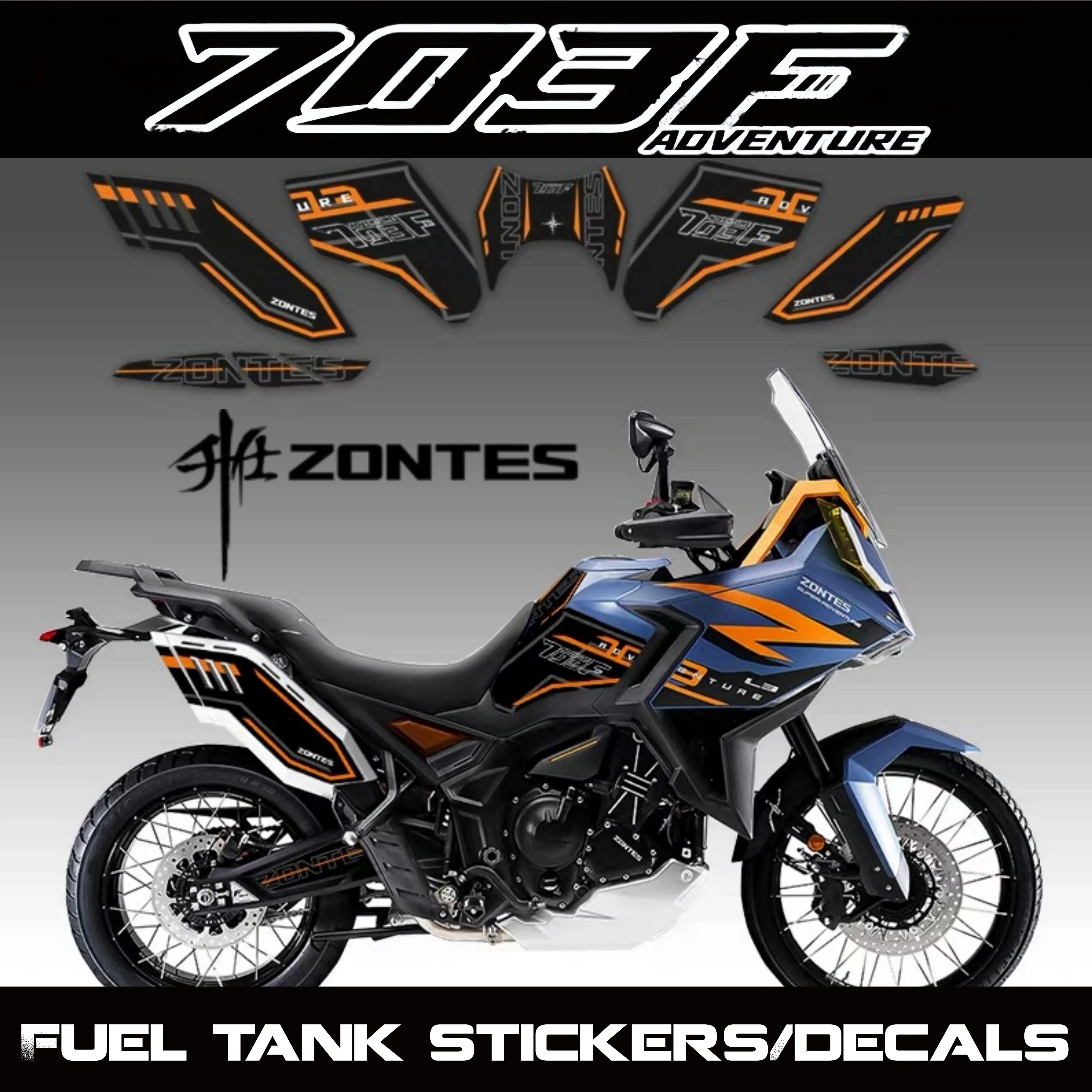 FOR ZONTES 703F Fuel Tank Sticker Decal, Anti-slip and Wear-resistant Fuel Tank Sticker, Body Protector, Side Sticker