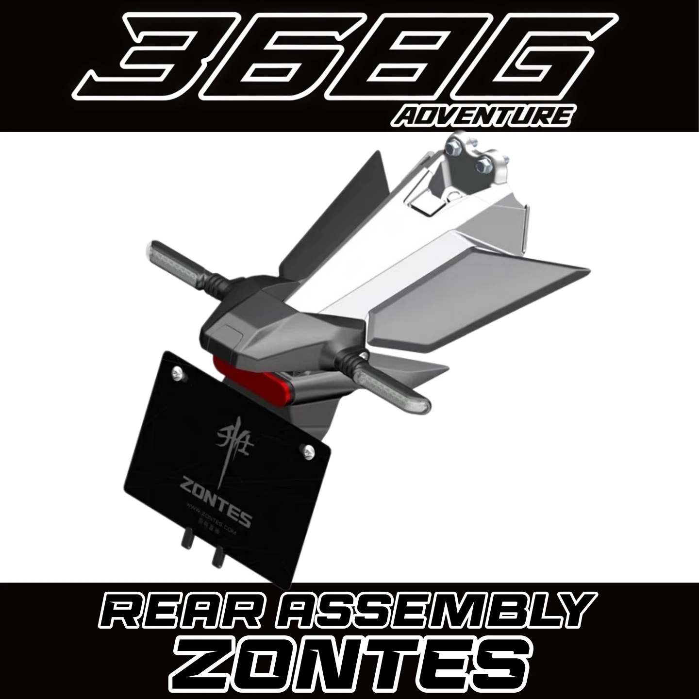 FOR ZONTES 368G Rear Mudguard, Rear Left and Right Turn Signal Brackets, License Plate Light, Rectifier, Decorative Cover