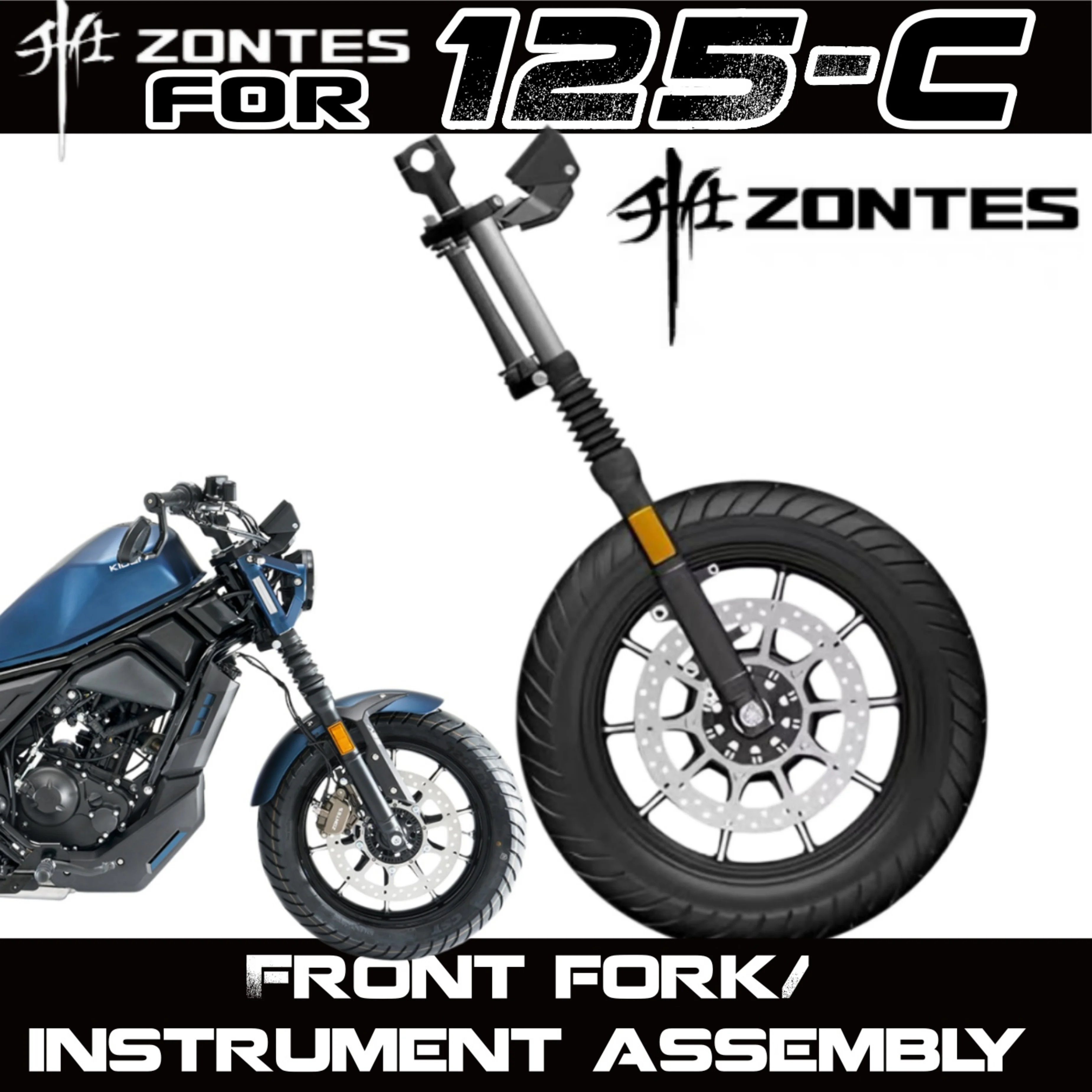 For ZONTES 125C handlebar clamp pad, upper triple clamp meter bracket base plate, front axle sensor aluminum wheel
