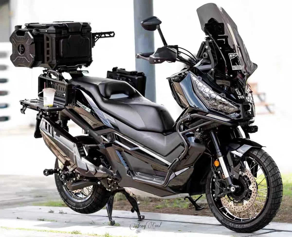 For ZONTES 368G modified scooter universal side bag bracket motorcycle travel mounting waterproof side bag tool box oil barrel - Image 2