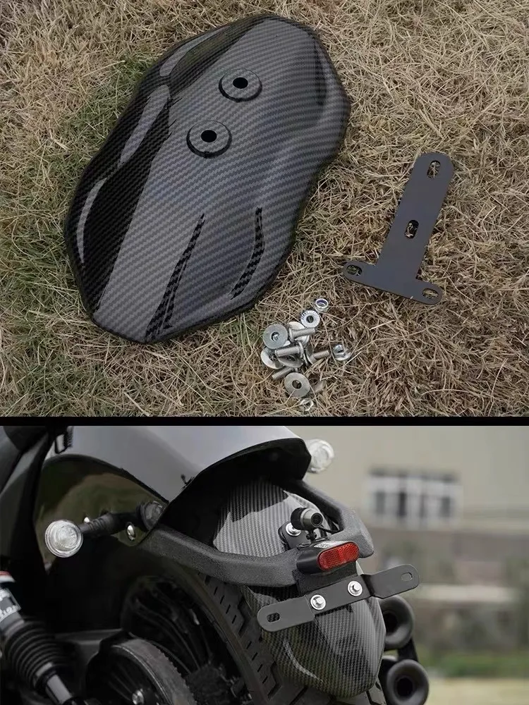 BENDA Dark Flag500 modified rear fender water transfer carbon fiber fender lossless installation - Image 2
