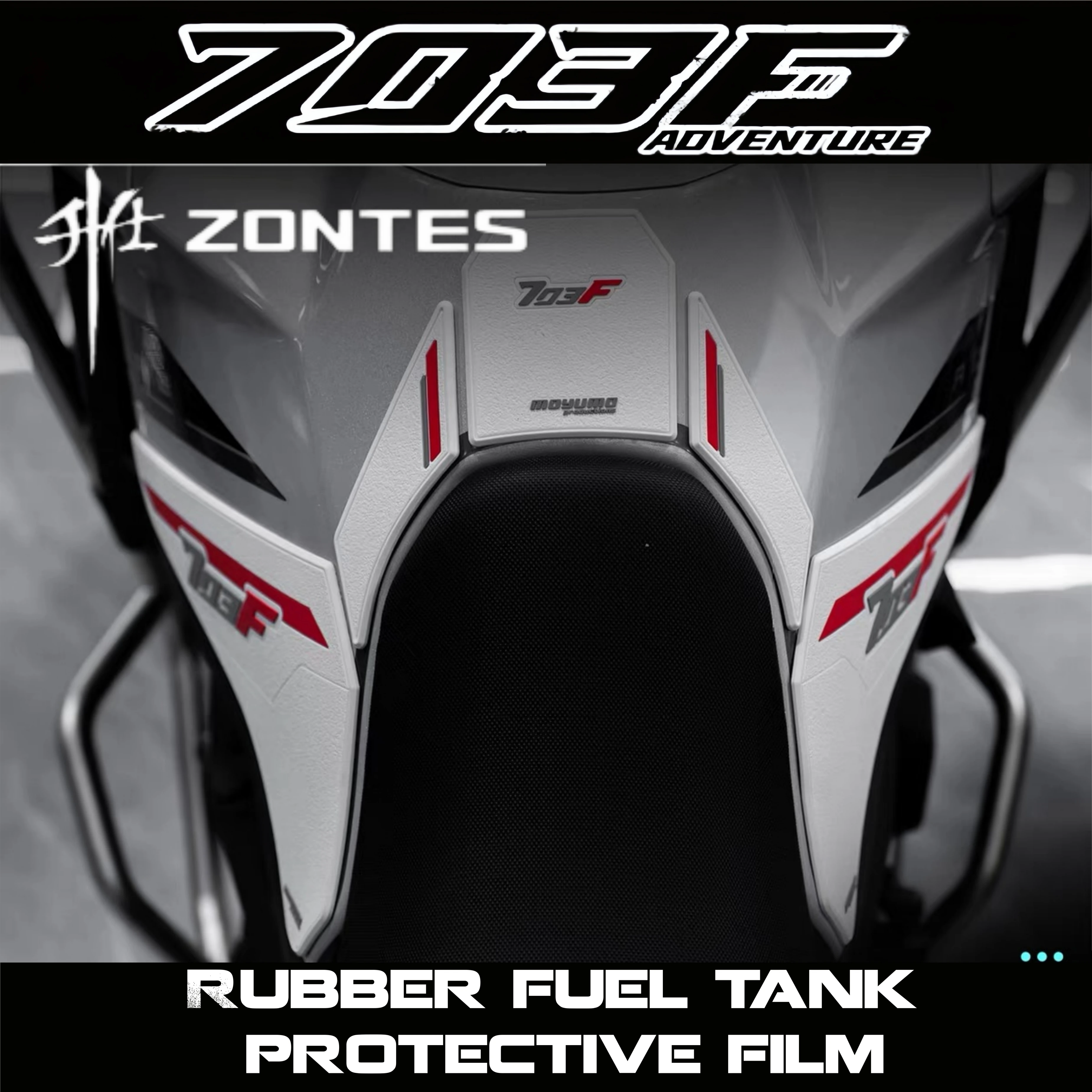 FOR ZONTES 703F Rubber Fuel Tank Sticker, Body Sticker, Anti-collision Sticker, Motorcycle Modification Accessories