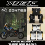 FOR ZONTES 703F Three-Box Modified Motorcycle Dual-Dual-Box Top Box Aluminum Alloy Side Boxes Quick-Release Box Rack Accessories