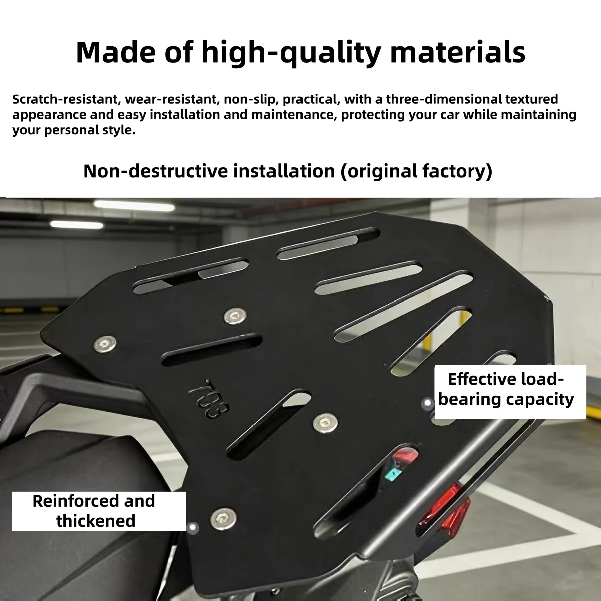 FOR ZONTES 703F Modified Rear Rack Integrated Tail Box Rack, Aluminum Alloy and Carbon Steel Material, Shad Tail Box Floor Plate - Image 3