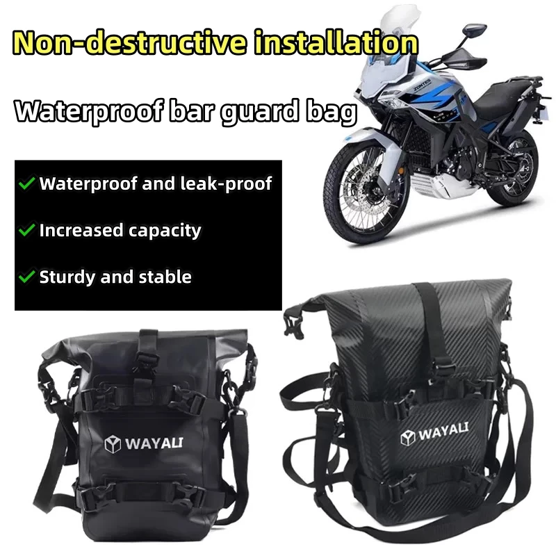 FOR ZONTES 703F Waterproof bar guard bag, Large Capacity Motorcycle Saddlebags, Mud-Resistant Frame Bags for Touring & Adventure - Image 2