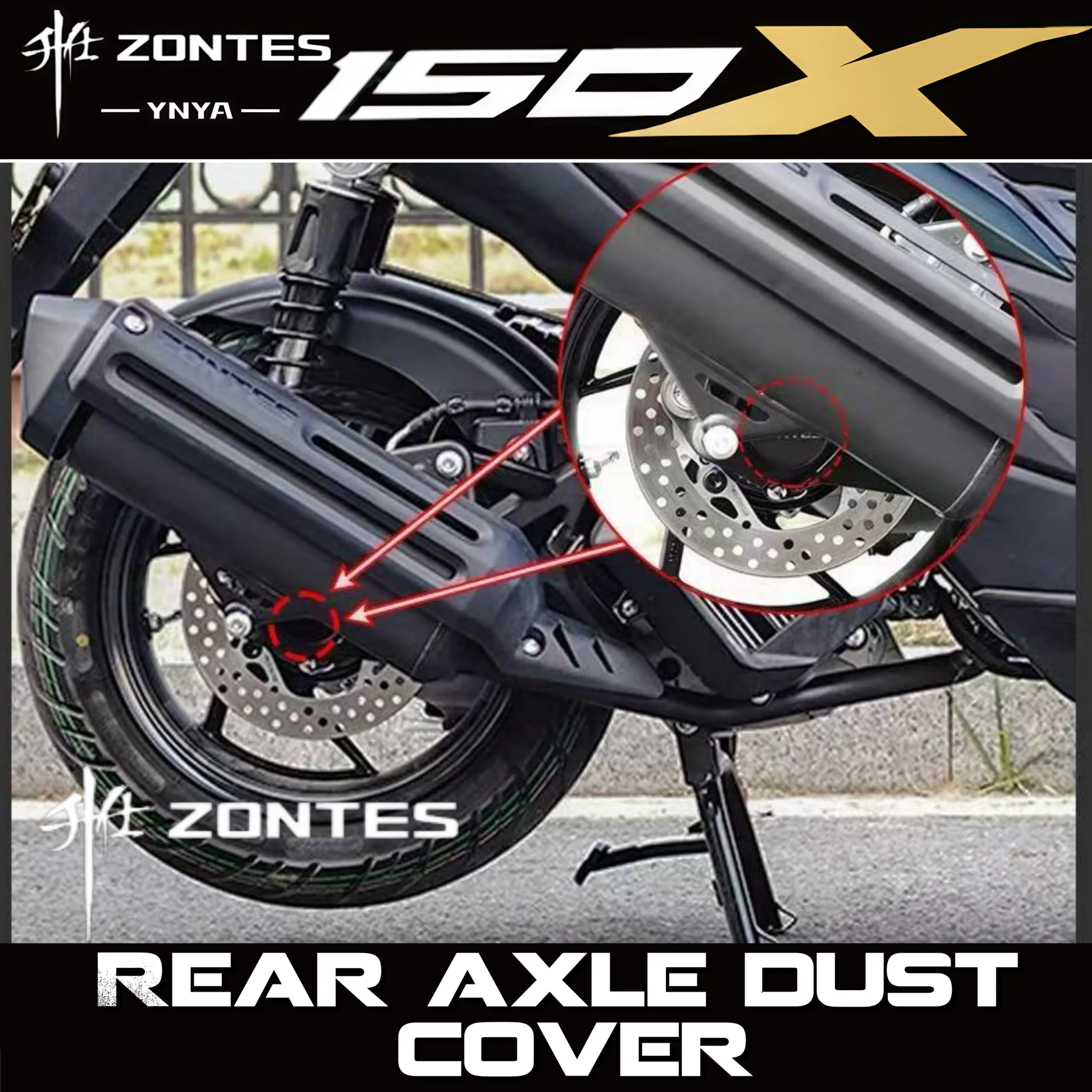 FOR ZONTES 150X Retrofit Rear Axle Center Cover, Frame Hole Cover, Waterproof Plug, Dustproof Plug Accessories