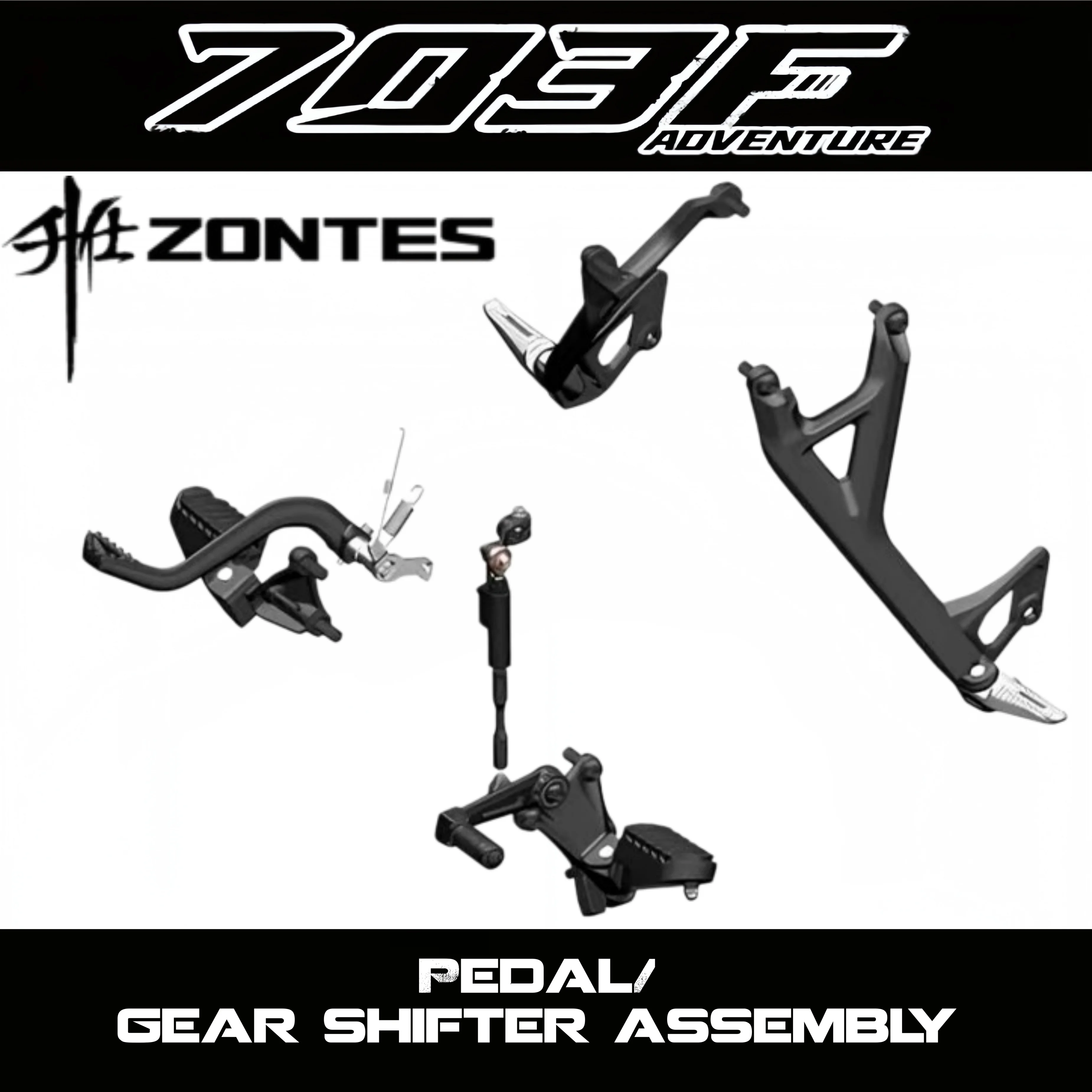FOR ZONTES 703F Front Left and Right Pedal Bracket Plate Rubber Sleeve Shift Lever Rocker Arm Screw End Joint Bearing Sensor