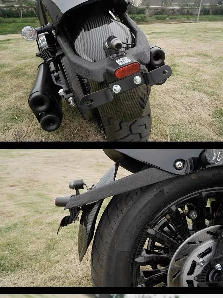 BENDA Dark Flag500 modified rear fender water transfer carbon fiber fender lossless installation - Image 3