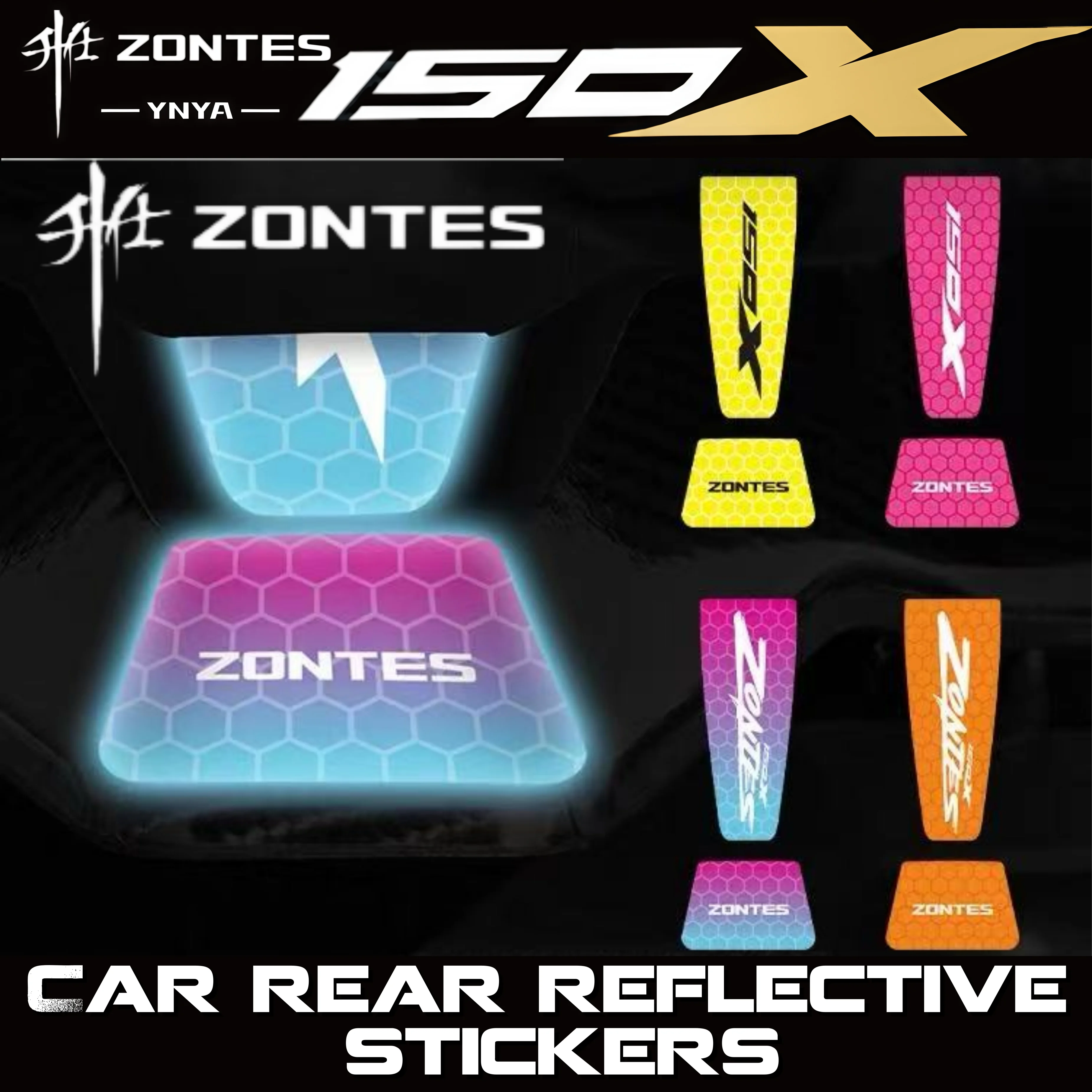 FOR ZONTES 150X rear reflective stickers, decorative accessories, safety warning film, mudguard modification