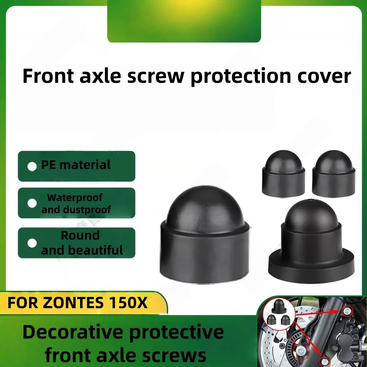 FOR ZONTES 150X Scooter Modification Parts: Front Wheel Axle Fork Shock Absorber Bolts, Dustproof and Waterproof Caps - Image 5