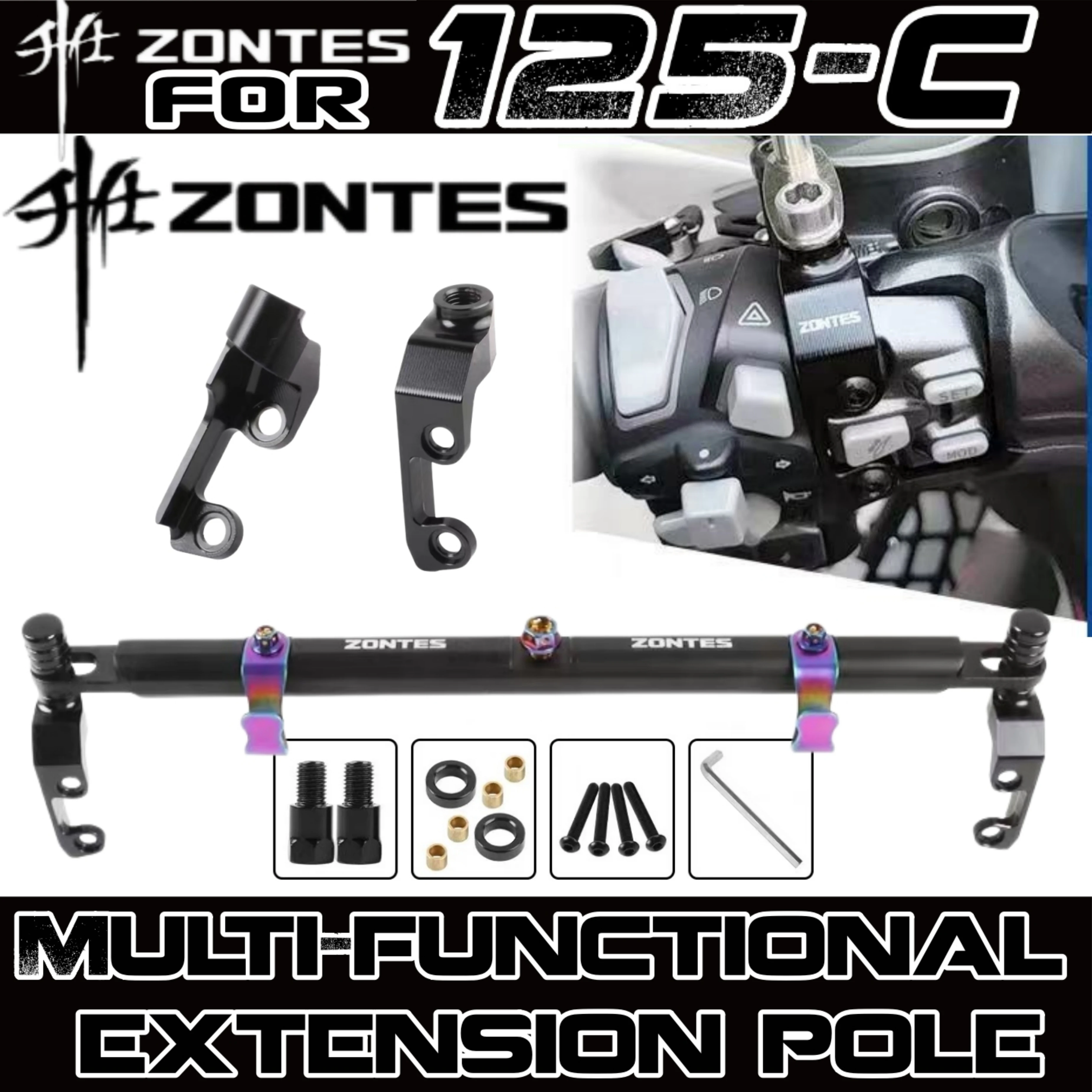 FOR ZONTES 125C/125GK Modified Multifunctional Mobile Phone Extension Rod Balance Bar Bracket Accessories