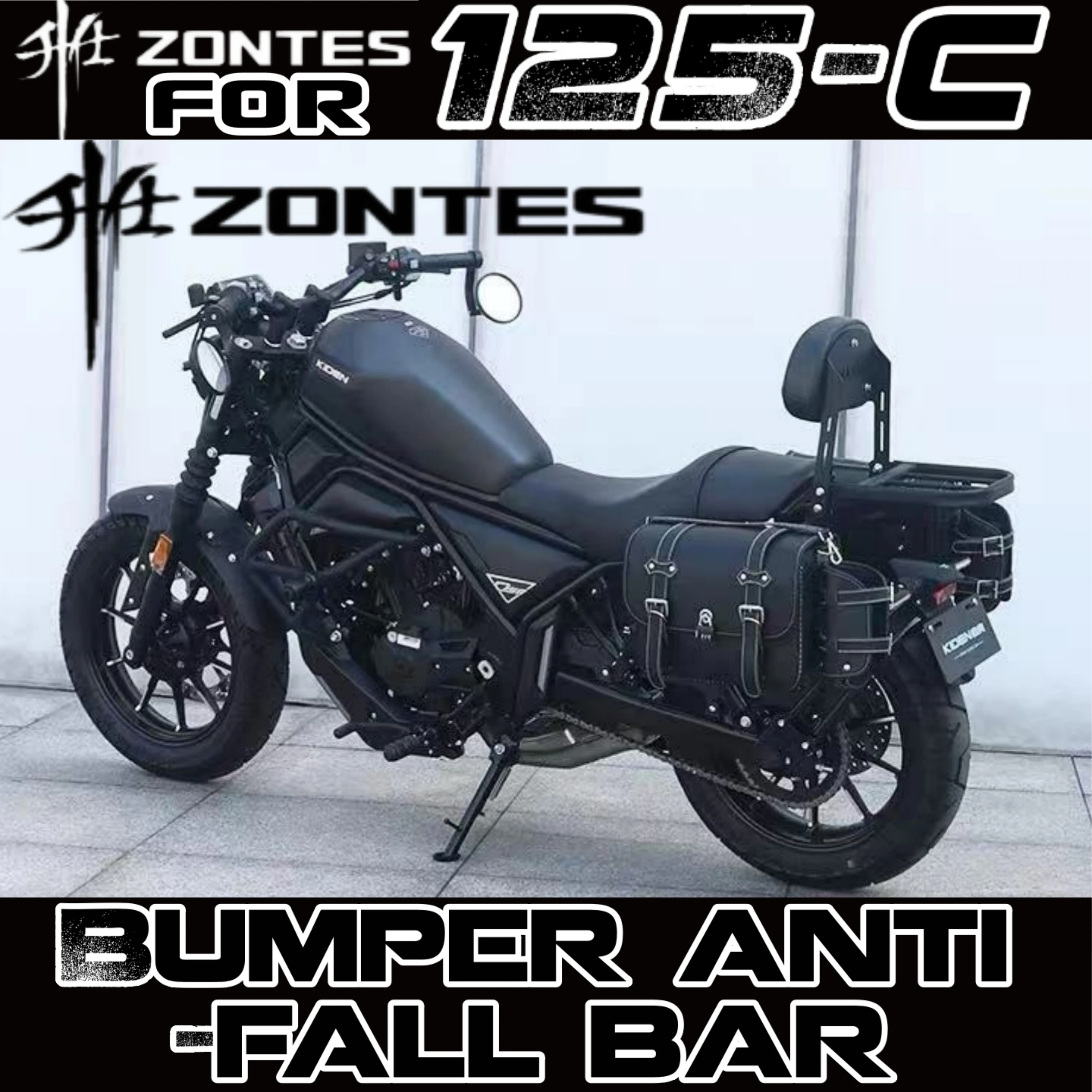 FOR ZONTES 125C modified bumper guards and anti-fall ZT125C folding backrest, lumbar support, rear rack, and side bag