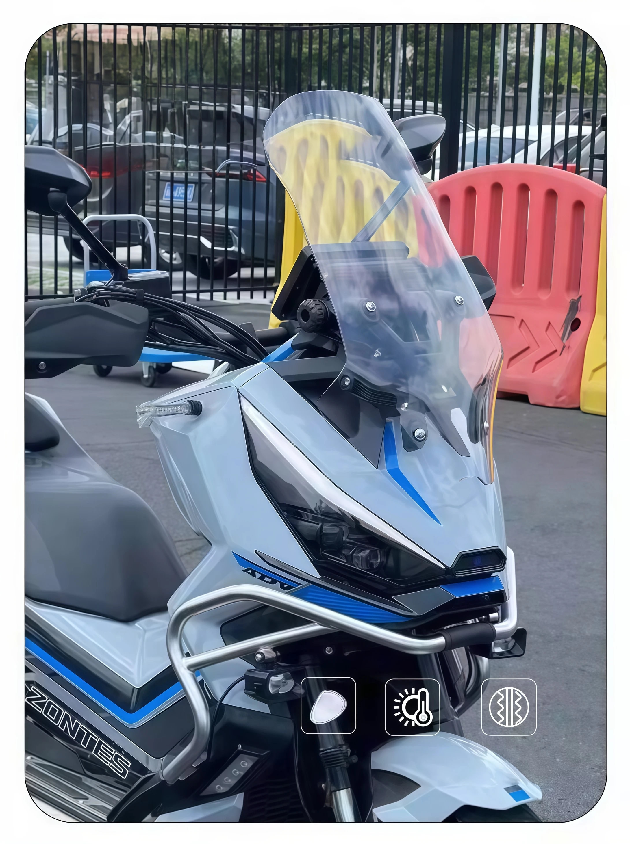 For ZONTES 368G windshield modification heightened windshield 368G modified accessories front shield chest plate - Image 3