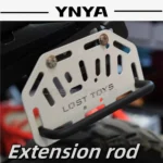 Universal extension rod for motorcycle mounting panels. Motorcycle camping straps and luggage storage decorative accessories.