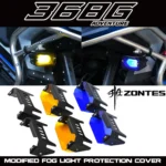 FOR ZONTES 368G Modified Fog Light Protector Cover, Left and Right Spotlight Housings and Protective Nets, Stainless Steel Trim