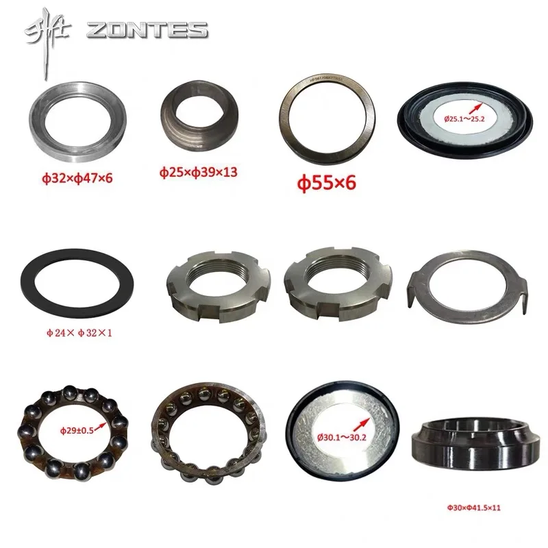 FOR ZONTES 703F Steering Stem, Upper and Lower Triple Clamps, Pressure Block, Steering Head, Bearing Parts - Image 3