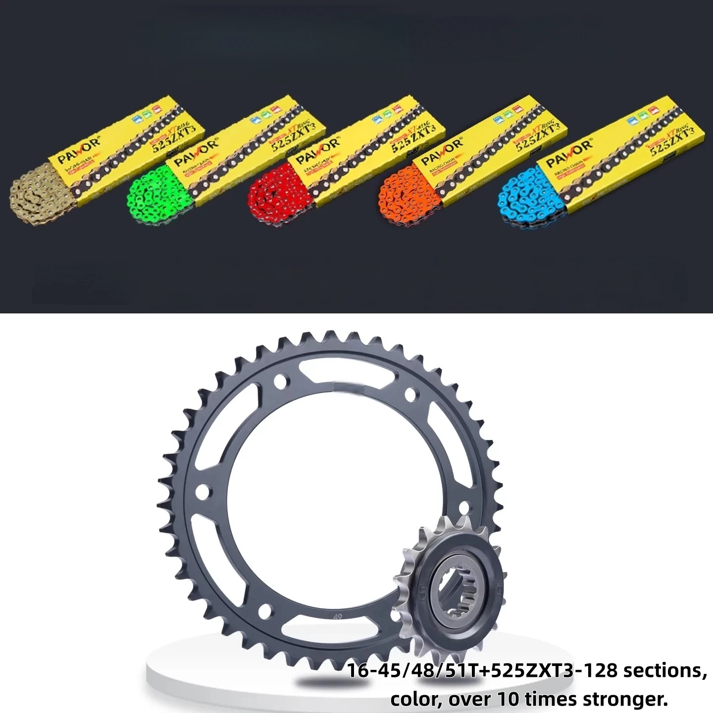 FOR ZONTES 703F- RK Chain & Sprocket Kit, Oversized Front Sprocket, Rear Sprocket, Chain & Sprocket Set High strength - Image 5