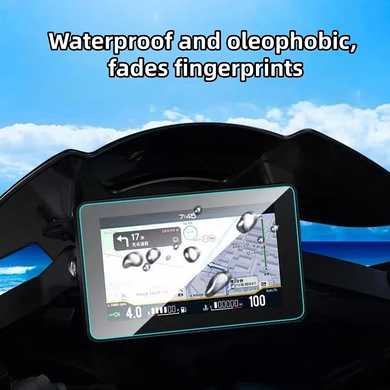 For ZONTES 150X, Tempered Glass Motorcycle Dashboard Screen Protector, Full Coverage HD Anti-Explosion Film - Image 4