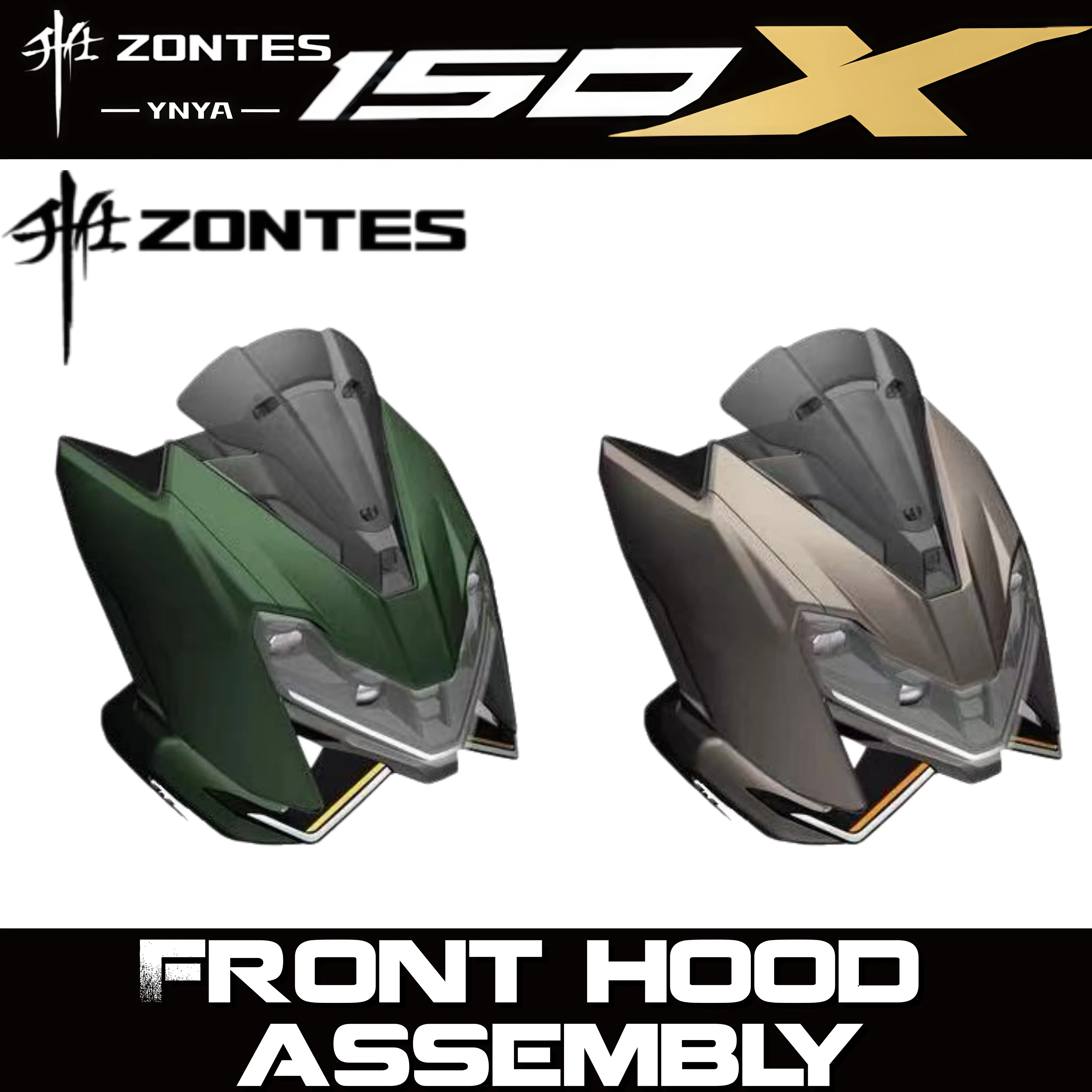 FOR ZONTES 150X Motorcycle Headlight, Front Flyer, Left and Right Panel Shells, Side Covers, and Air Defender Accessories