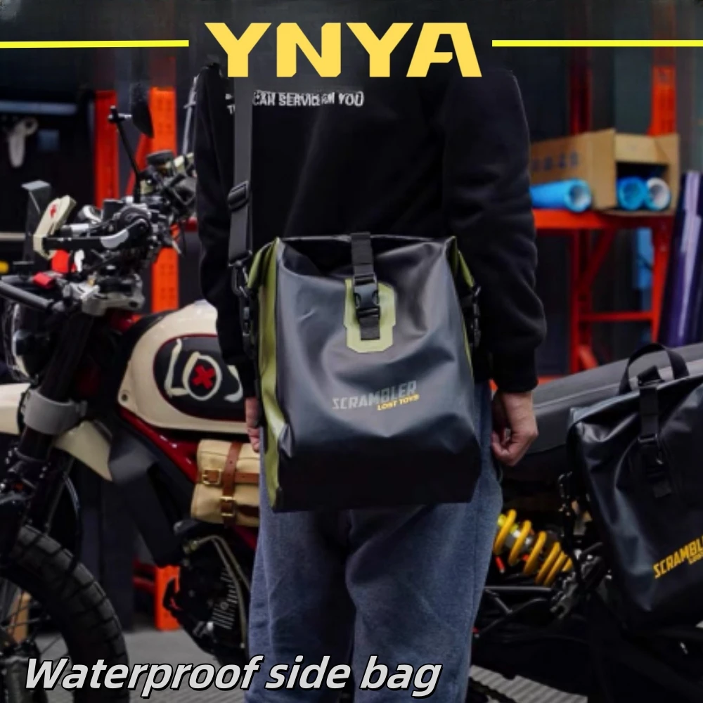 For motorcycle SCR waterproof side bag can be used as a school bag motorcycle retro motorcycle self-tour climbing motorcycle ret