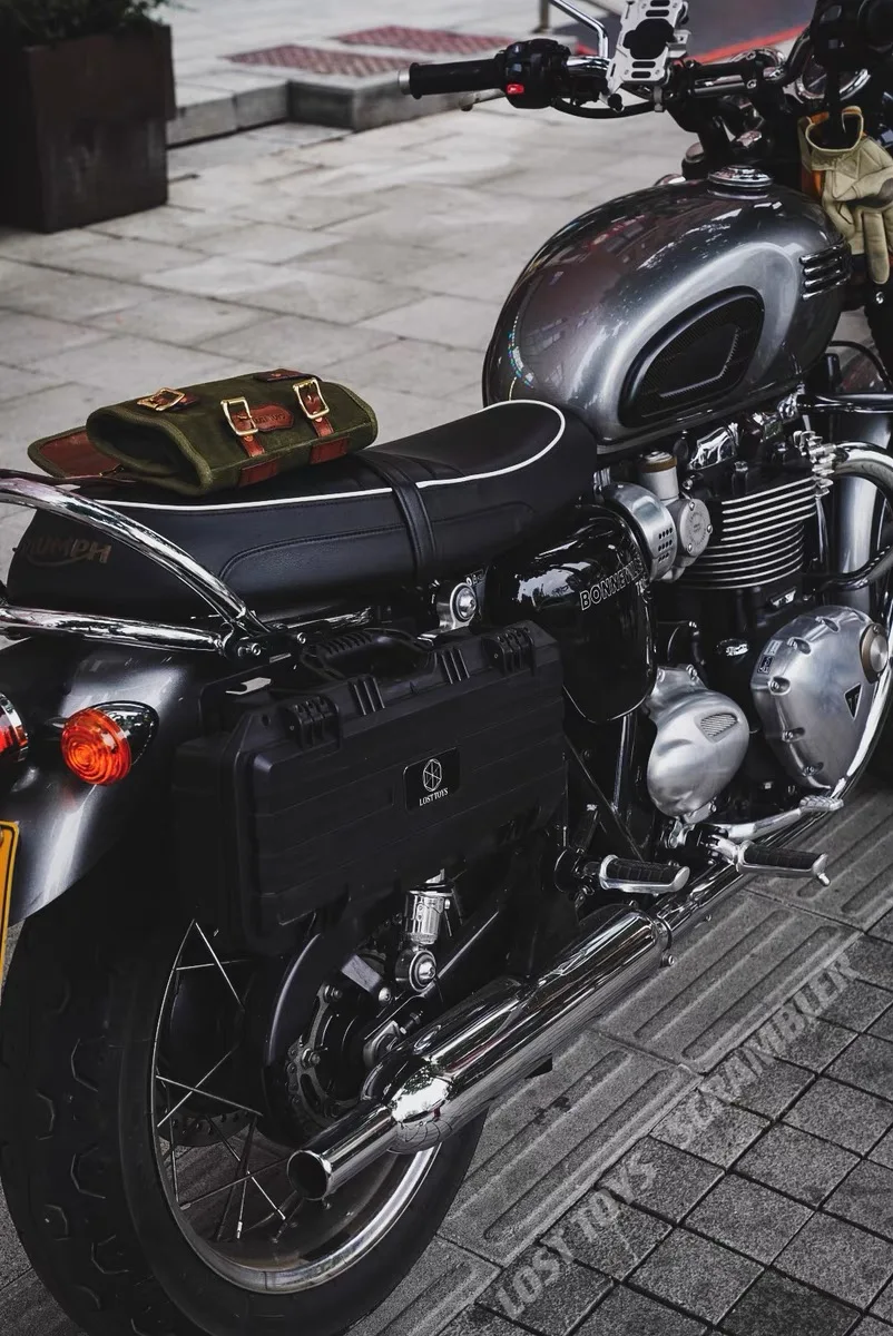 For Triumph T120 side bag bracket Retro climbing modification Mounting system Triumph auxiliary oil barrel side box - Image 6