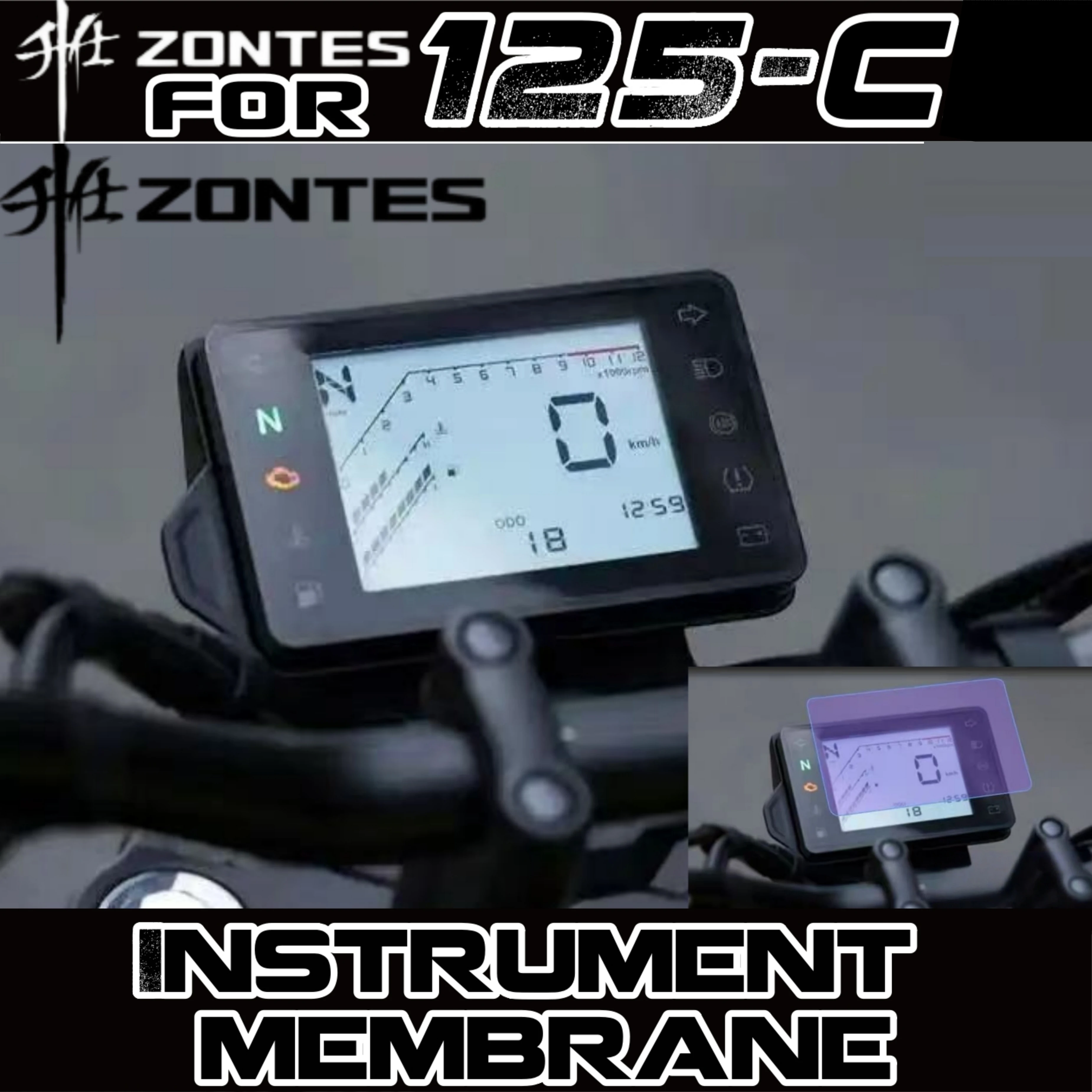 FOR ZONTES 125C Motorcycle Instrument Panel LCD Screen Protector (Non-Tempered Glass Waterproof Sticker Modification Accessory)