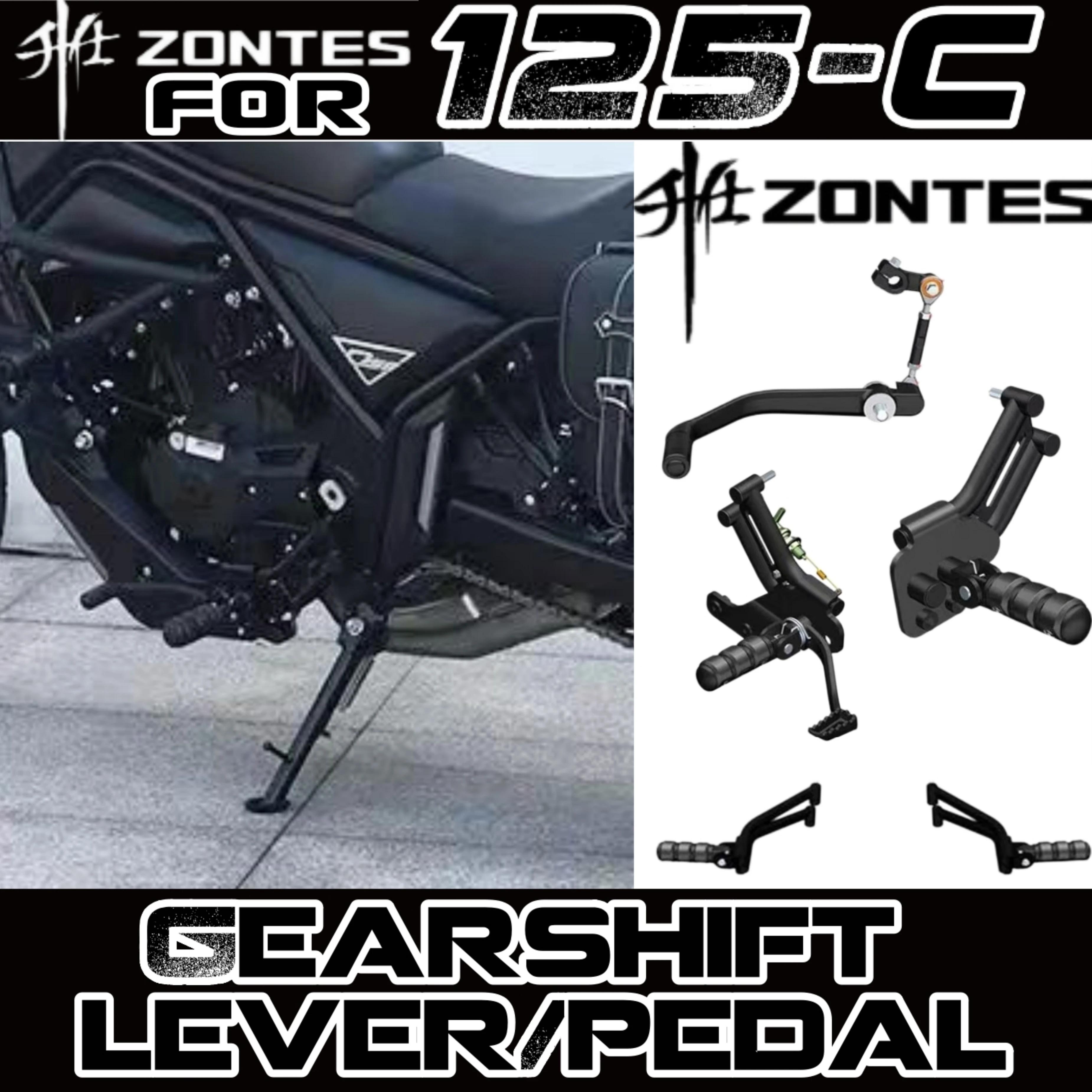 FOR ZONTES 125C motorcycle front, rear, left, and right foot pedals, footrests, pedals, brake pedals, shift levers