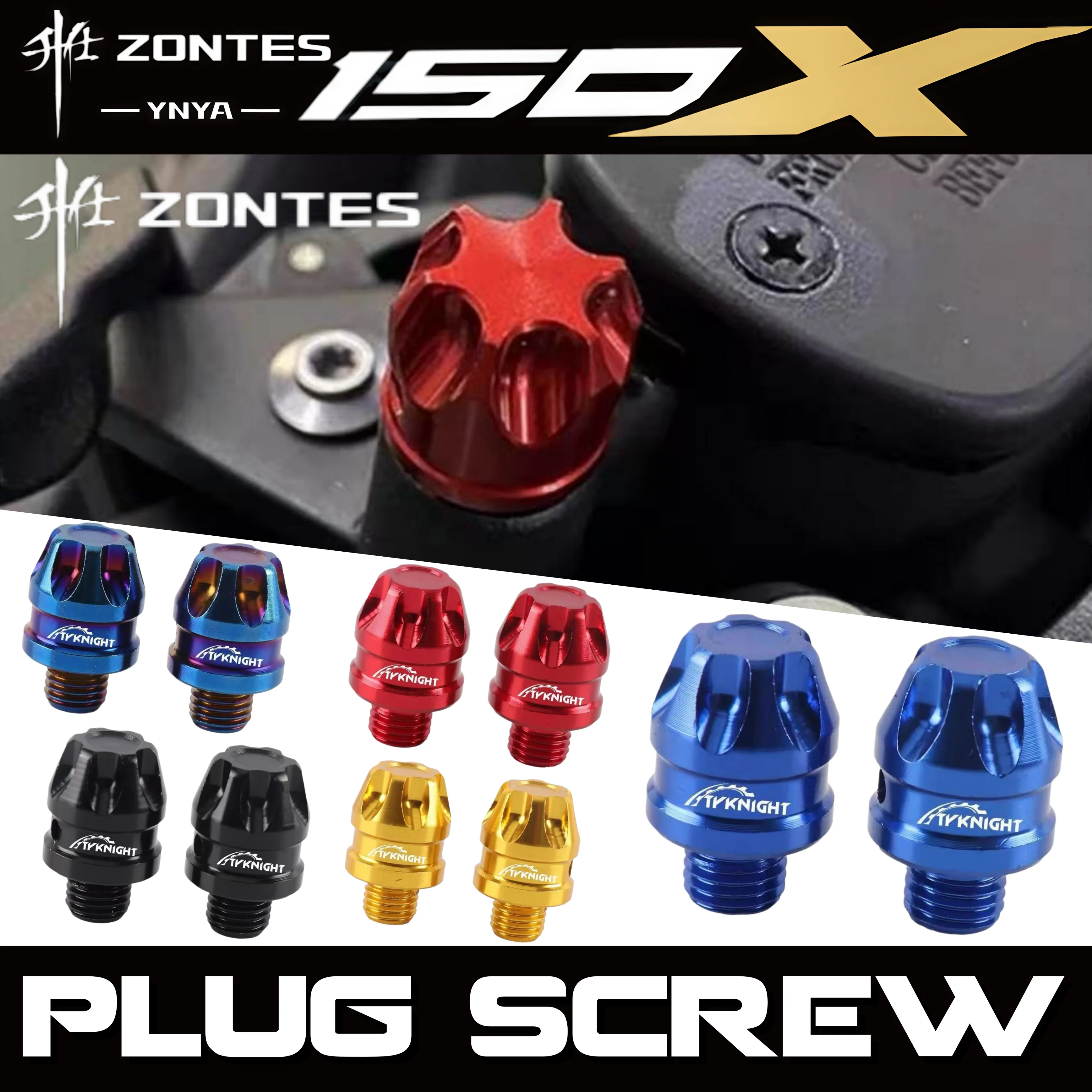 For Zontes 150X — Modified Rearview Mirror Mount Plugs: Rust-Proof, Waterproof, and Decorative Accessories