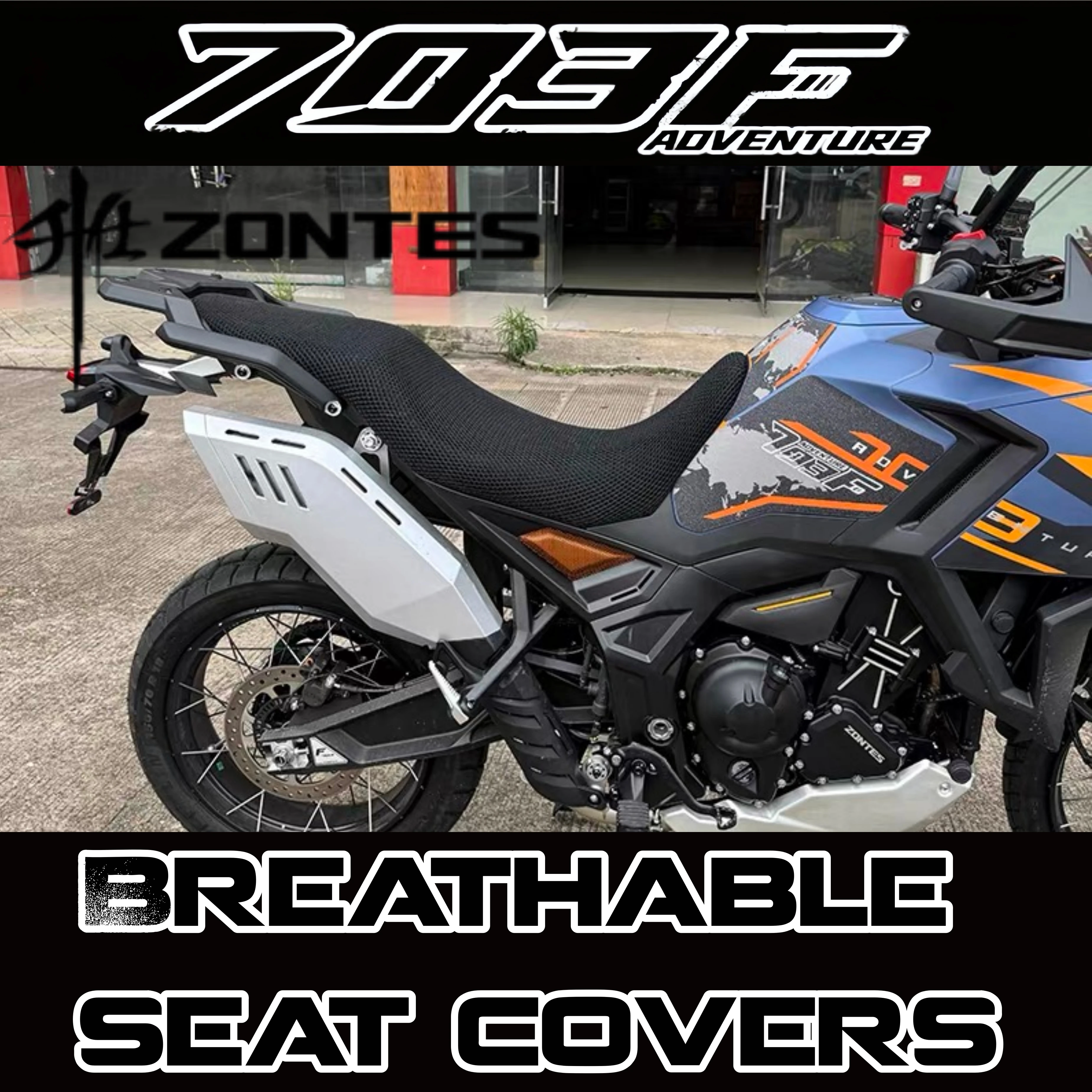 FOR ZONTES 703F Motorcycle Seat Cover: Sunscreen, Heat Insulation, Breathable Seat Cushion Mesh (ZT703 Seat Cushion Mesh)