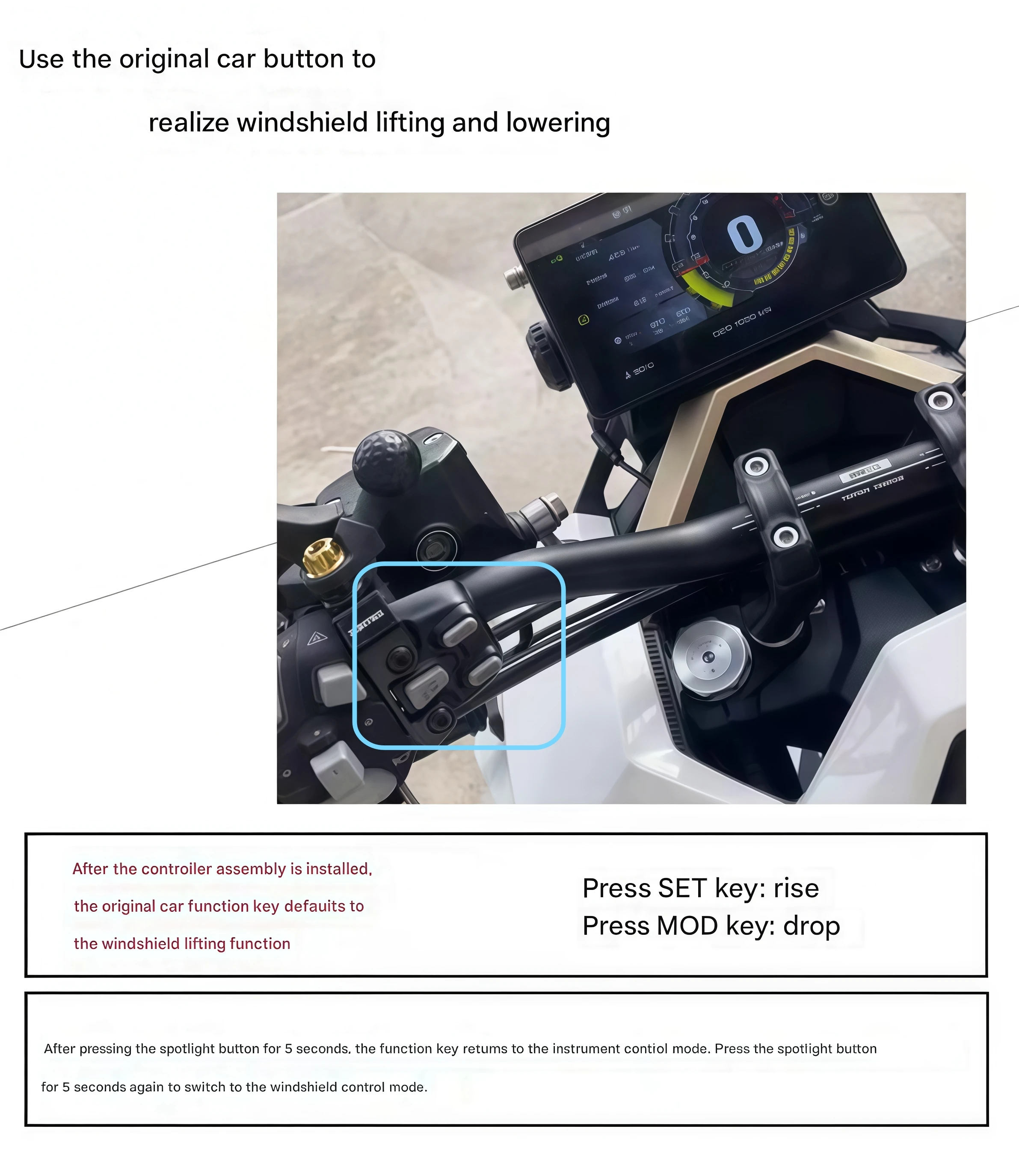 For ZONTES 368G modified electric lift windshield module 2024-2026 368g electric liftmemory recovery windshield - Image 6