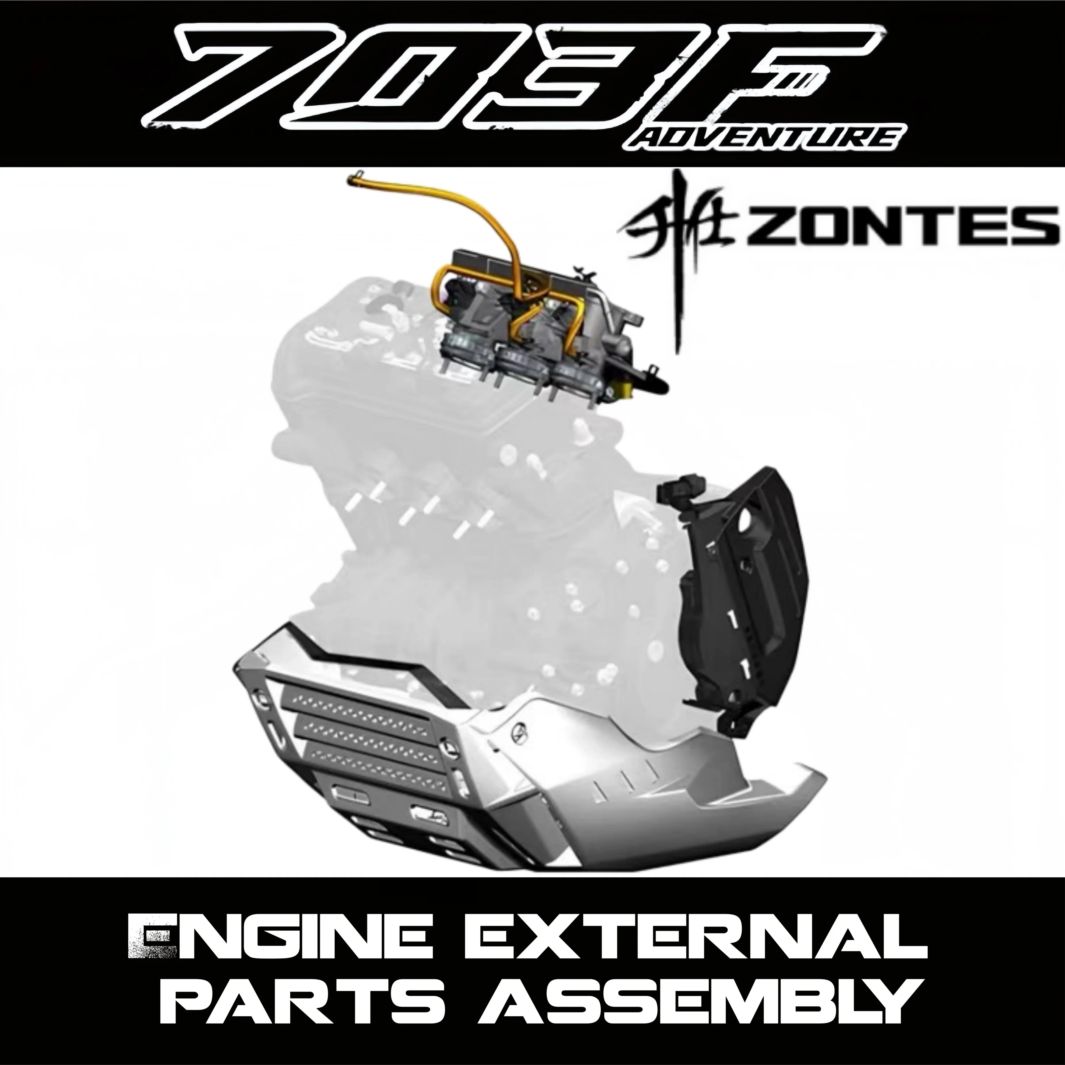 FOR ZONTES 703F Engine Left Rear Cover Throttle Valve High-Pressure Fuel Line Fuel Rail Temperature and Pressure Sensor Injector