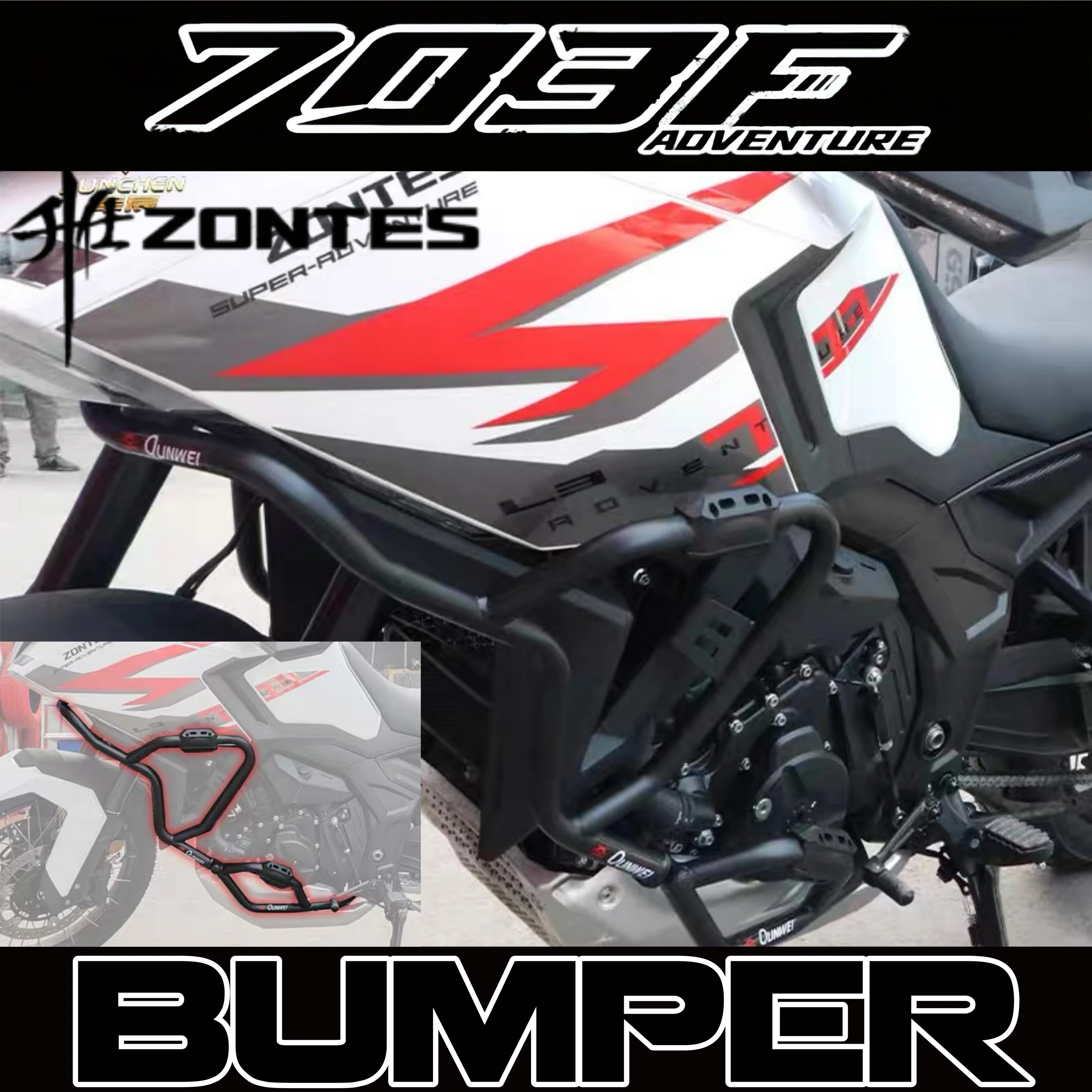 FOR ZONTES 703F front bumper guard, ZT703F upper and lower bumper protection bars, ZT700-F modified anti-collision bars.