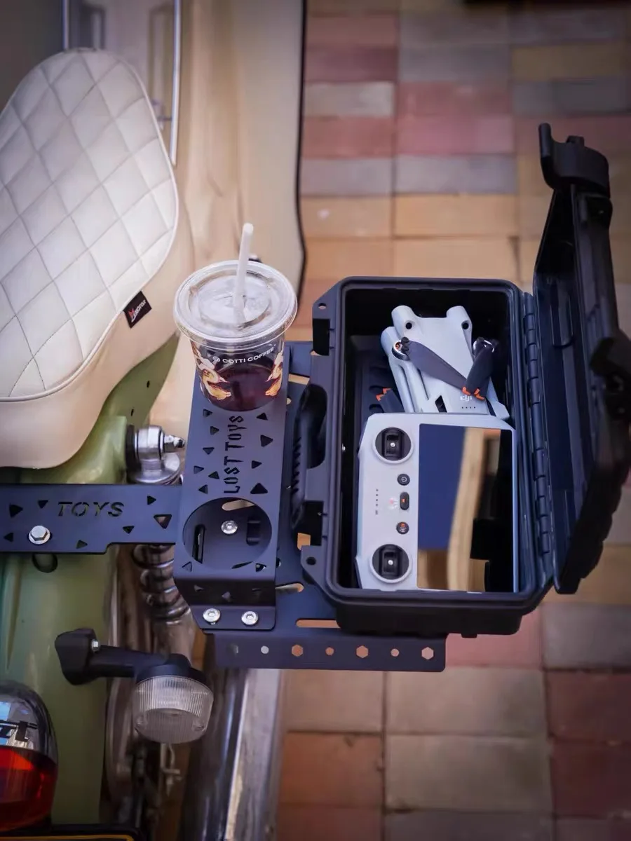 For motorcycle universal camping folding rack folding panel coffee rack motorcycle mounting side rack - Image 3