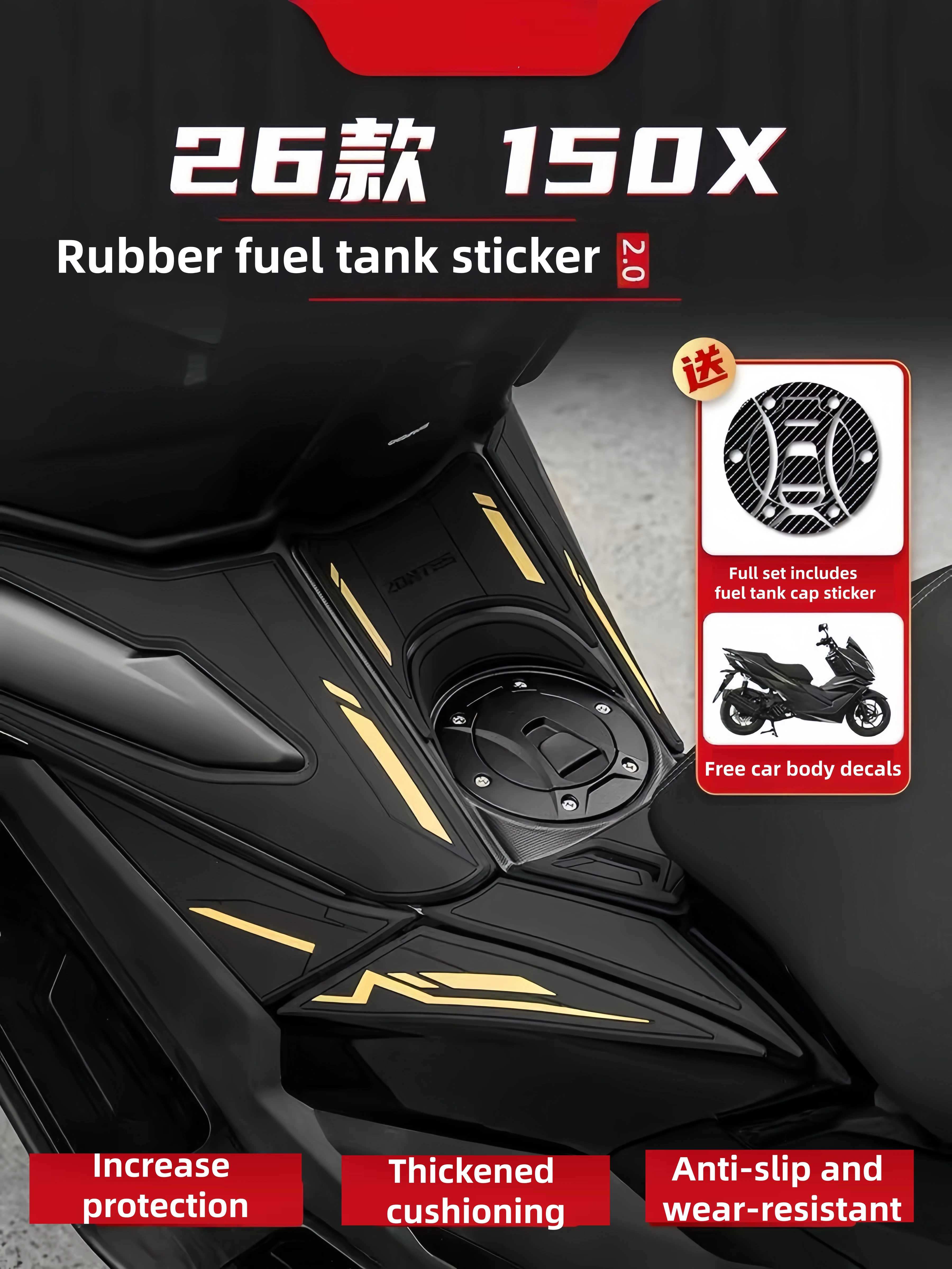 FOR ZONTES 150X motorcycle fuel tank sticker, modification stickers and parts, footpeg wraps and rubber accessories - Image 2