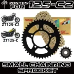 FOR ZONTES 125C ZT125C2 large motorcycle small chainring sprocket sprocket three-piece set with oil seal chain