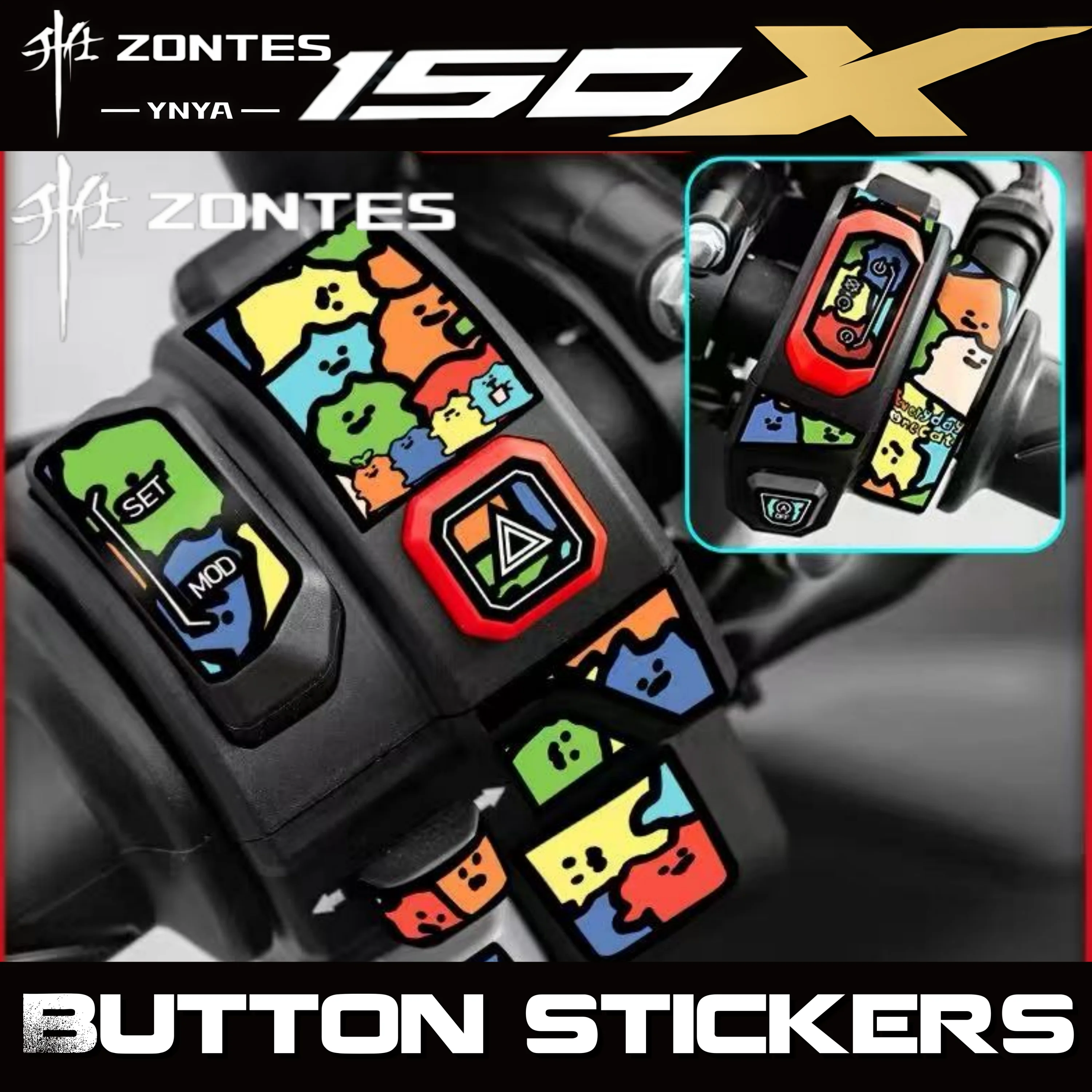 FOR ZONTES 150X Button Stickers, Decals, Strips, Waterproof Wrappers, and Accessories