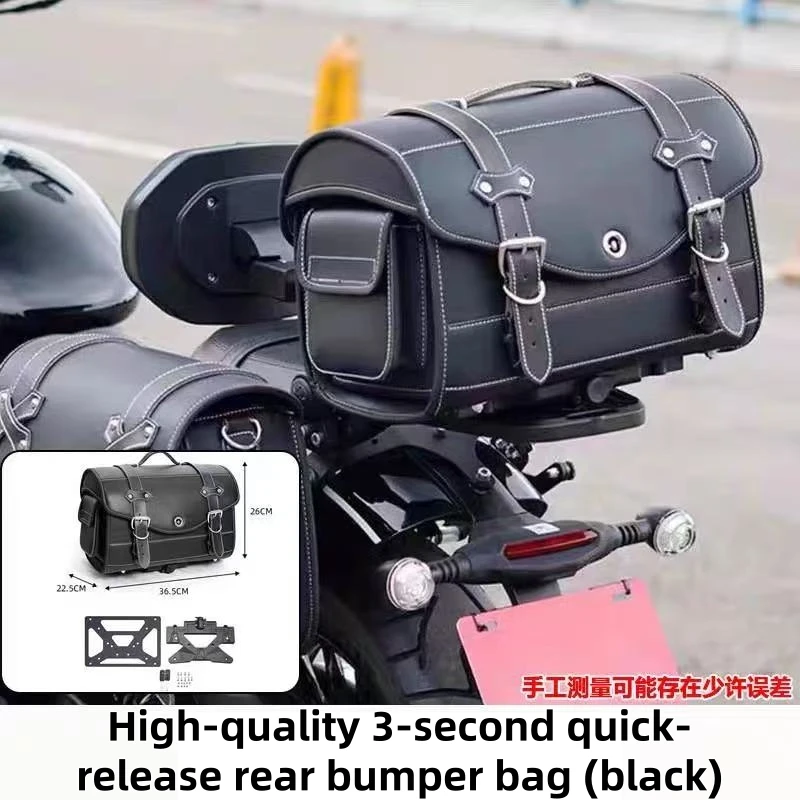 FOR ZONTES 125C2 Folding Backrest Rack Side Guard Bag Quick-Release Canvas Bag Full Helmet Rear Bag Modification - Image 3