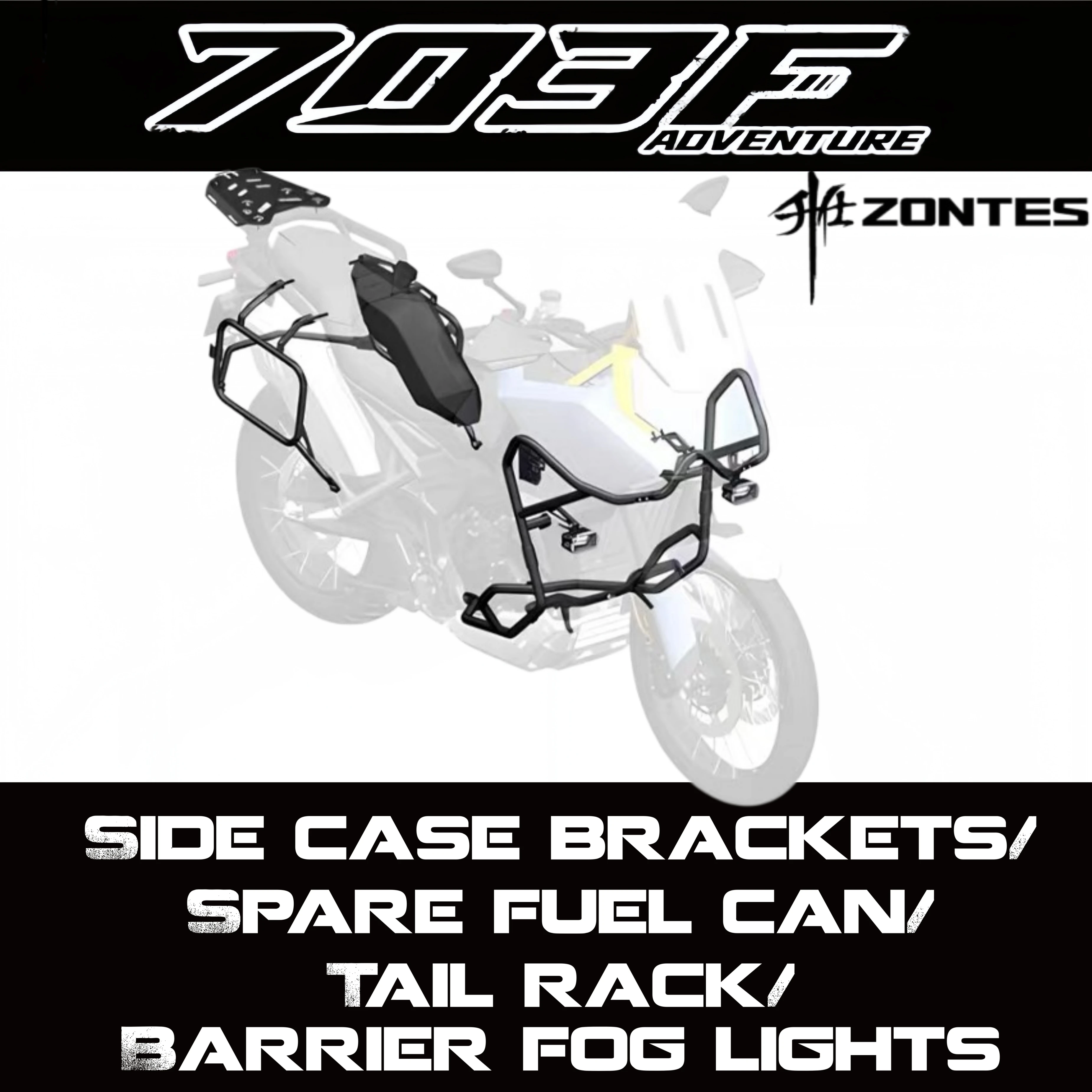 FOR ZONTES 703F Scooter Motorcycle Stainless Steel Bumper Guard Fog Light Oil Can Side Case Bracket Rear Case Bracket