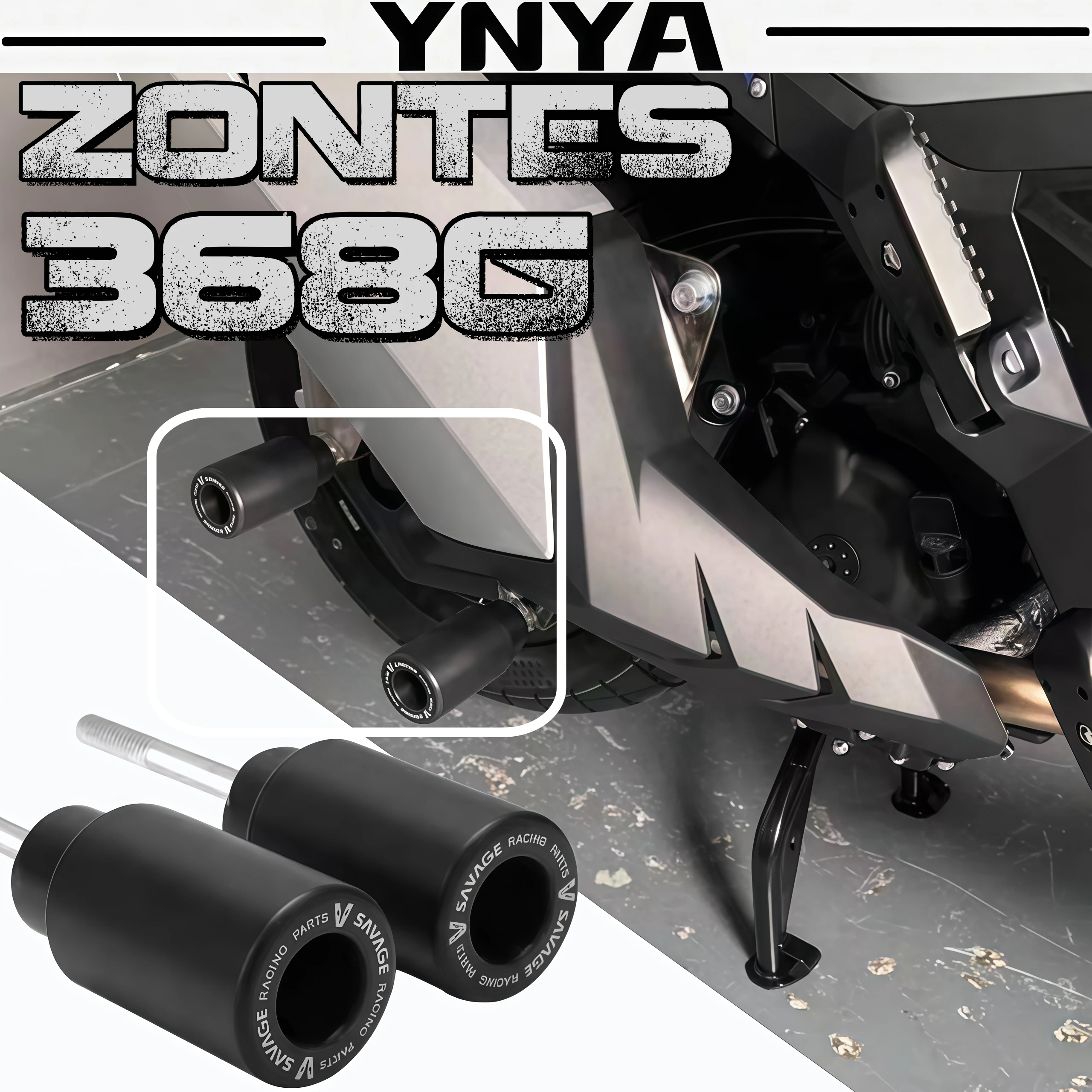 For ZONTES 368G 26 modified parts exhaust pipe anti-drop stick body protection glue insurance anti-collision ball accessories