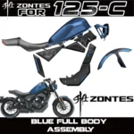 FOR ZONTES 125C/C2 (Blue): Front fender lower fairing, panel trim cover, headlights, turn signals, left and right brackets.