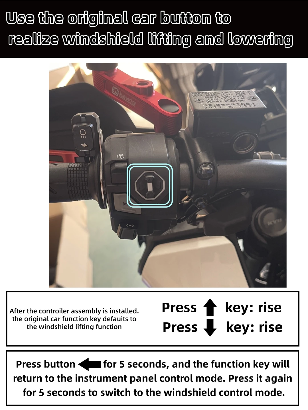 FOR HONDA ADV 350 modified electric lift windshield module modelsNon-destructive installation, original 350ADV 2024-2025 models - Image 3